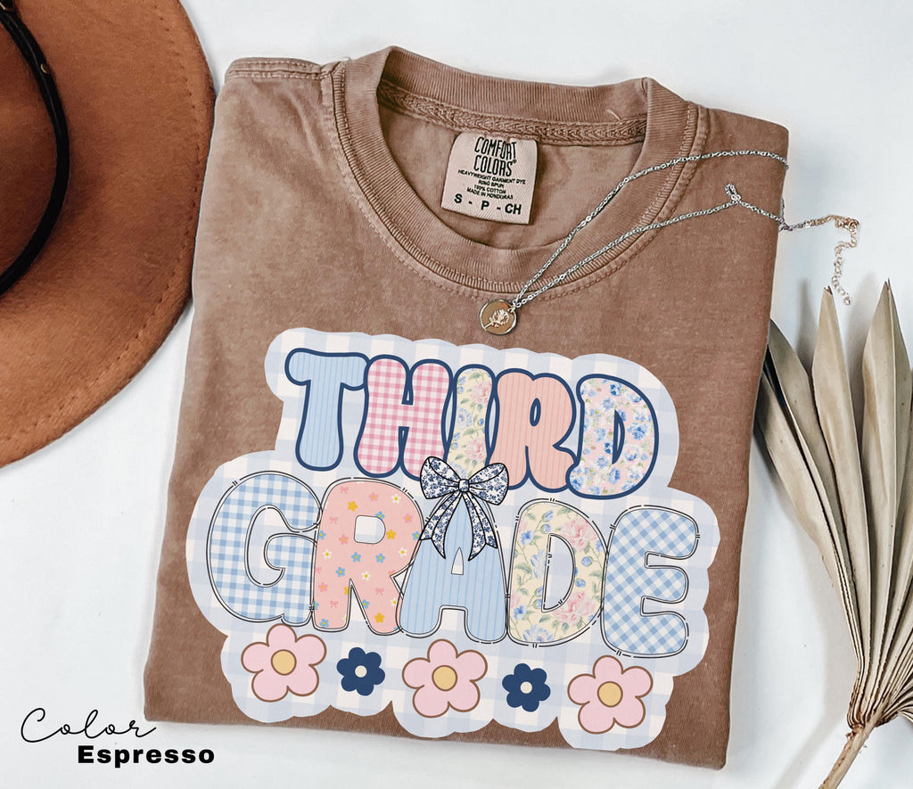 Comfort Colors Third Grade Teacher Shirt, Coquette Bow 3rd Grade Teacher Shirt, Third Grade Teacher Tshirt, Elementary Teacher Crew Group