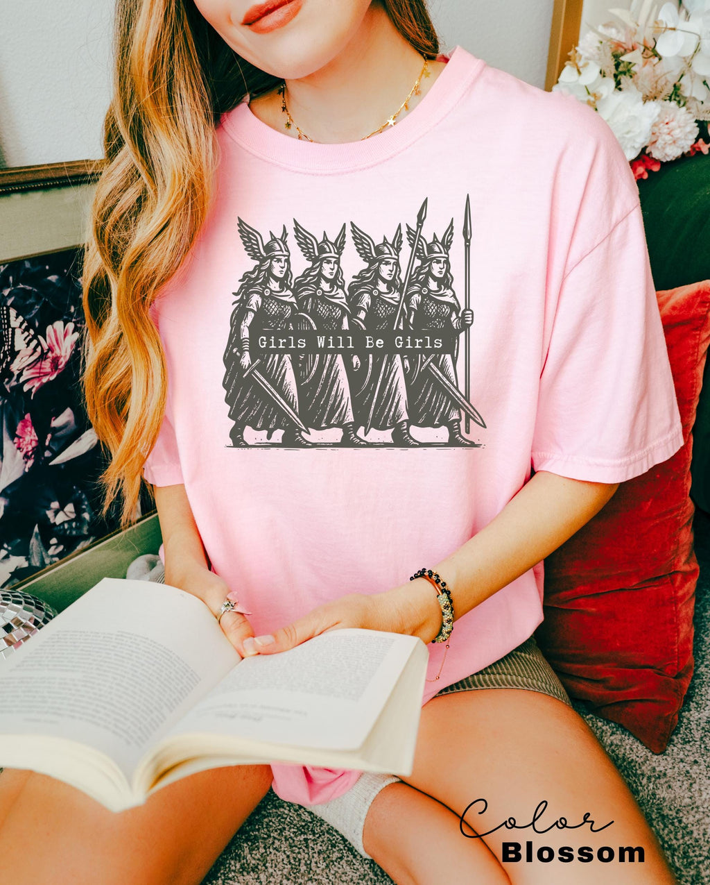 Girls Will Be Girls Valkyrie Shirt, Feminist Shirt, Comfort Colors T-Shirt, Womens Empowerment Shirt, Feminism, Girl Power, Gift for Her