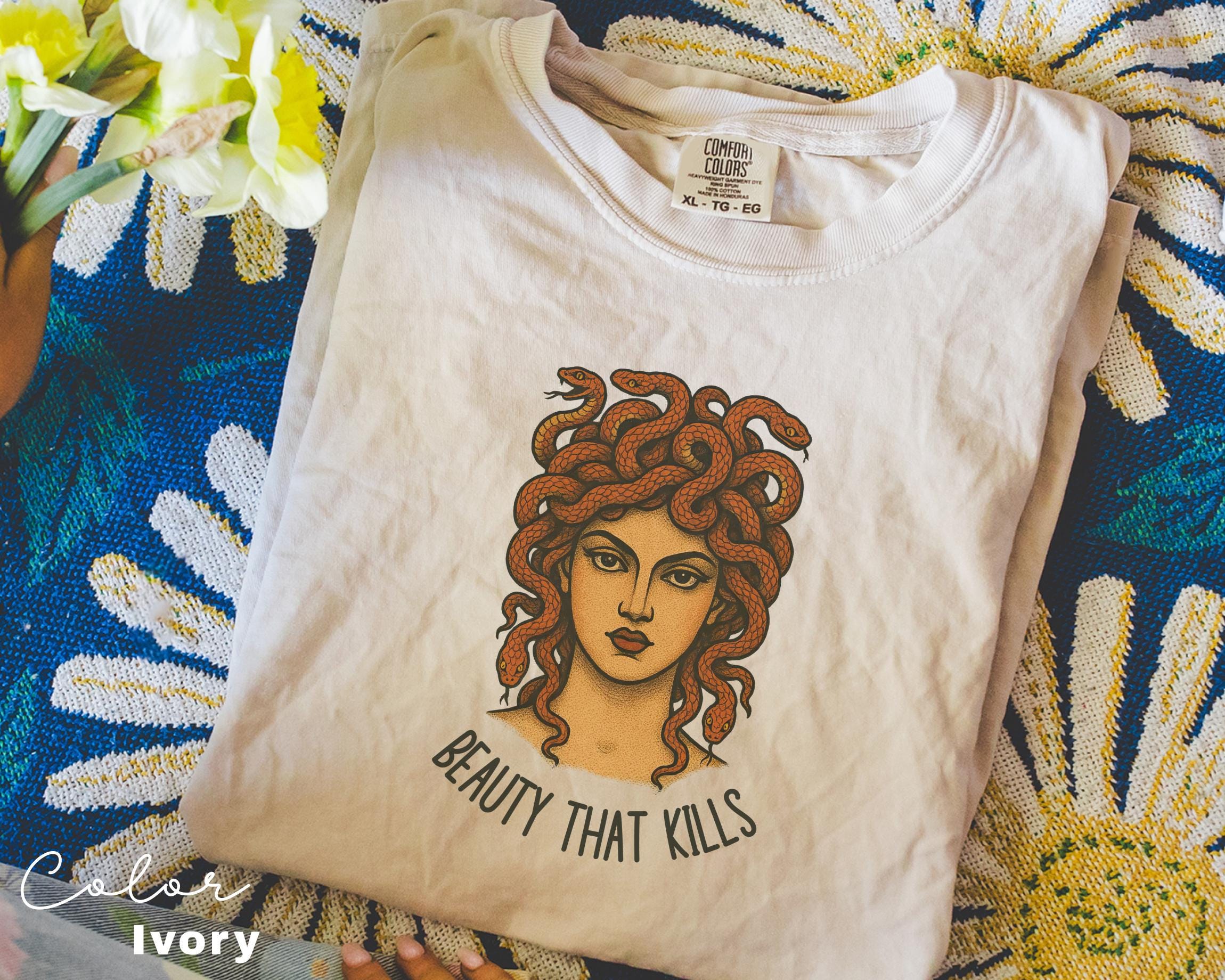Retro Medusa Funny Shirt, Beauty That Kills, Sarcastic Shirt, Feminist Shirt, Women's Empowerment Shirt, Comfort Colors, Feminism Tee