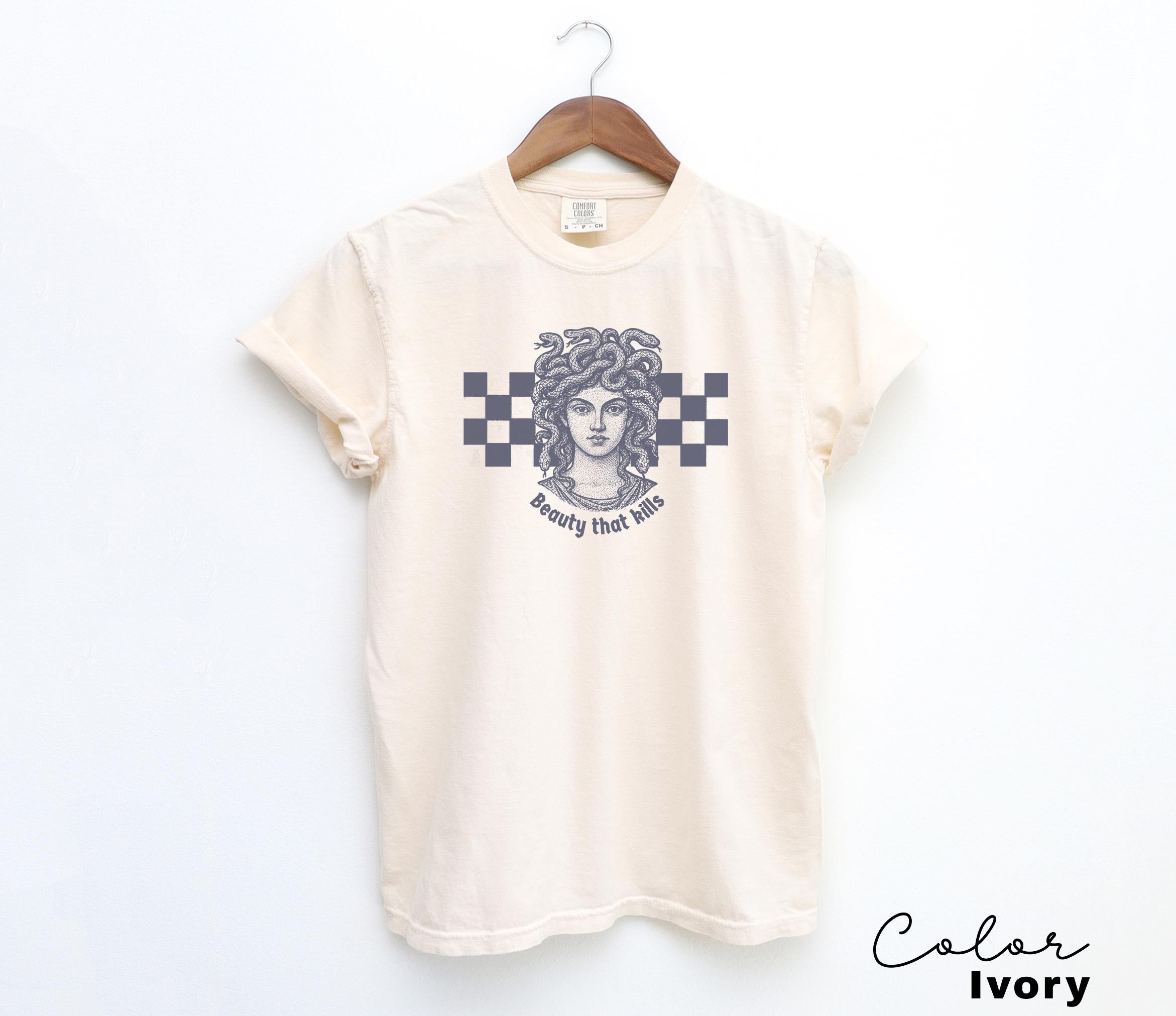 Retro Medusa Funny Shirt, Beauty That Kills, Sarcastic Shirt, Feminist Shirt, Women's Empowerment Shirt, Comfort Colors, Feminism Tee
