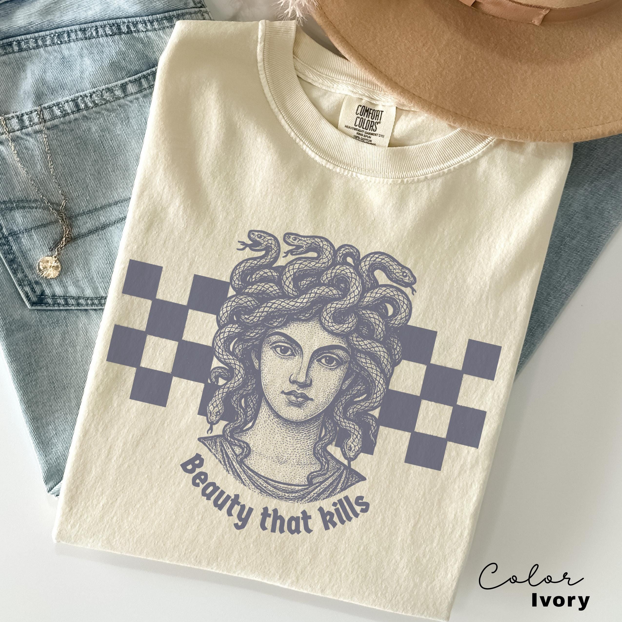 Retro Medusa Funny Shirt, Beauty That Kills, Sarcastic Shirt, Feminist Shirt, Women's Empowerment Shirt, Comfort Colors, Feminism Tee