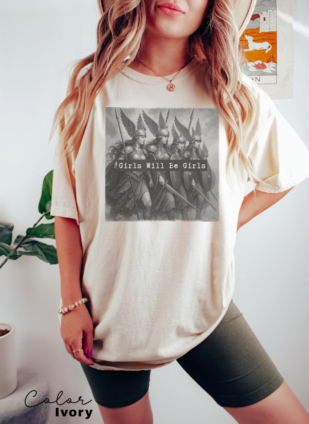 Girls Will Be Girls Valkyrie Shirt, Comfort Colors, Retro Dark Academia, Strong Women, Women's Empowerment Shirt, Feminism, Gift for Her, O
