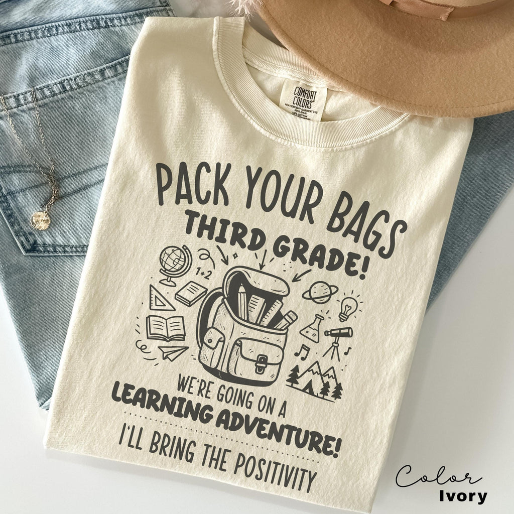 Funny Teacher Team Third Grade Shirts, Back to School, Teacher Group, First Day of School, Matching Staff, Most Likely, Pack Your Bags