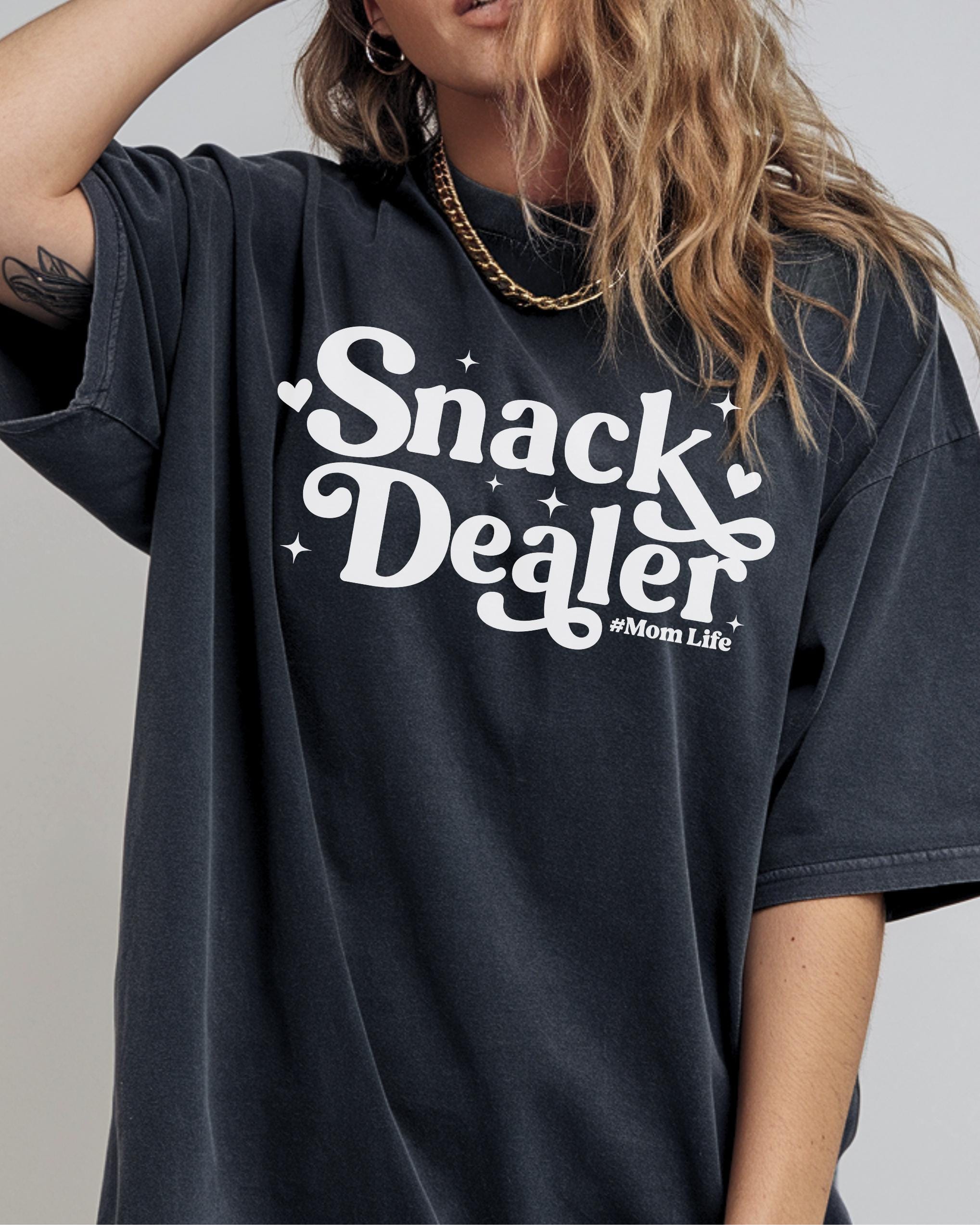 Snack Dealer Funny Mom Shirt, Trendy Mama T Shirt, Mom Life Tee, Oversized Graphic Mom T-shirt, Mom Life T Shirt, Cool Mom, Comfort Colors