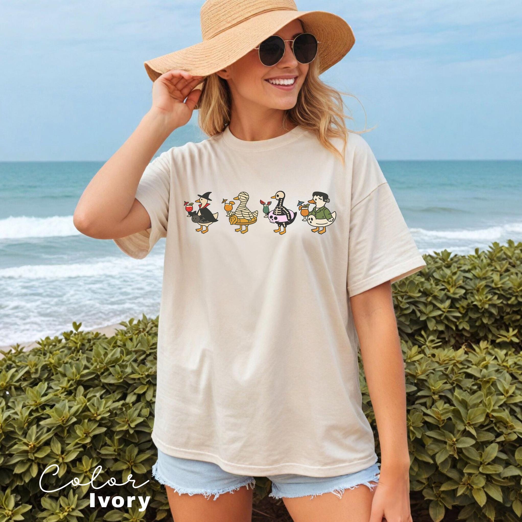 Halloween Summer Shirt, Summerween Beach Shirt, Halloween Goose, Spooky Season, Comfort Colors Summer Shirt, Cute Summer Ween Shirt,
