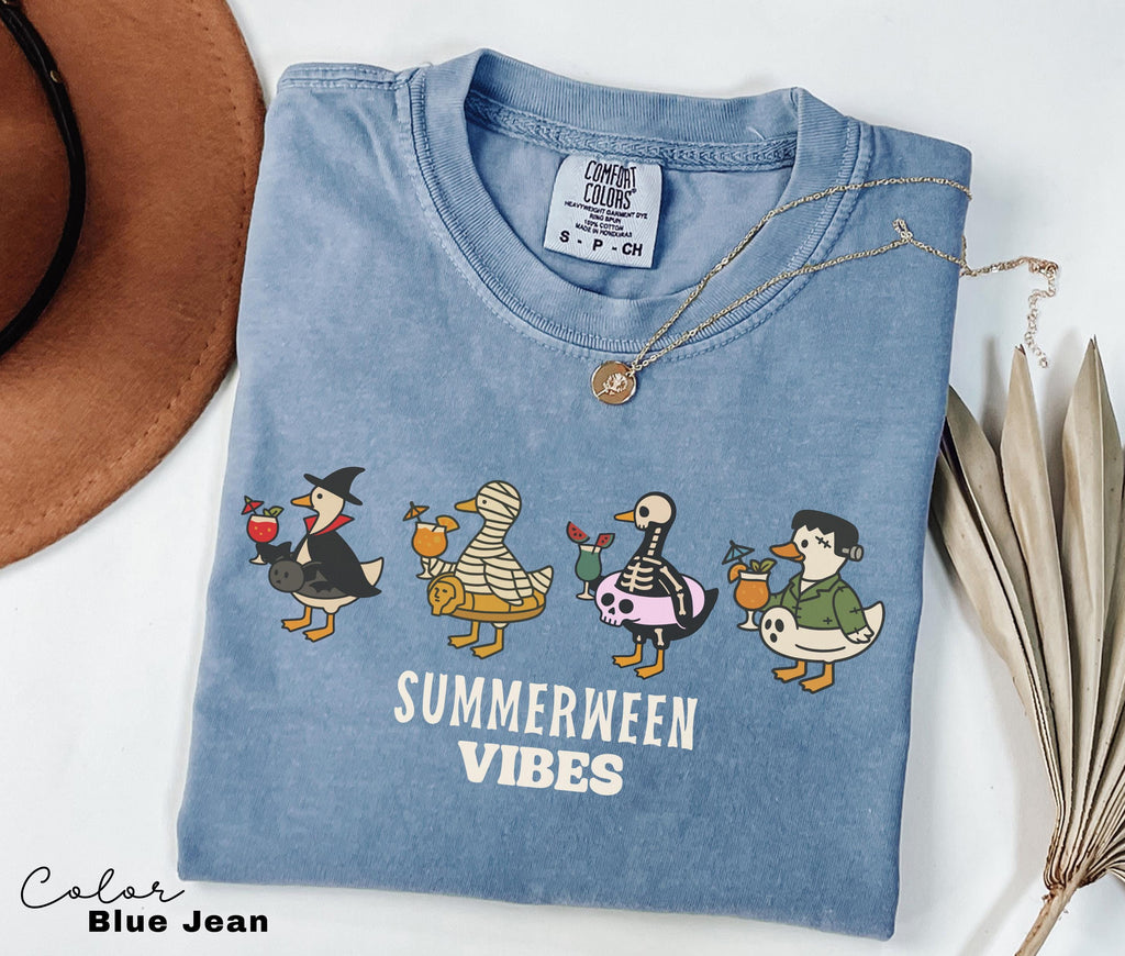 Halloween Summer Shirt, Summerween Beach Shirt, Summerween Vibes, Halloween Goose, Spooky Season, Comfort Colors Summer Shirt