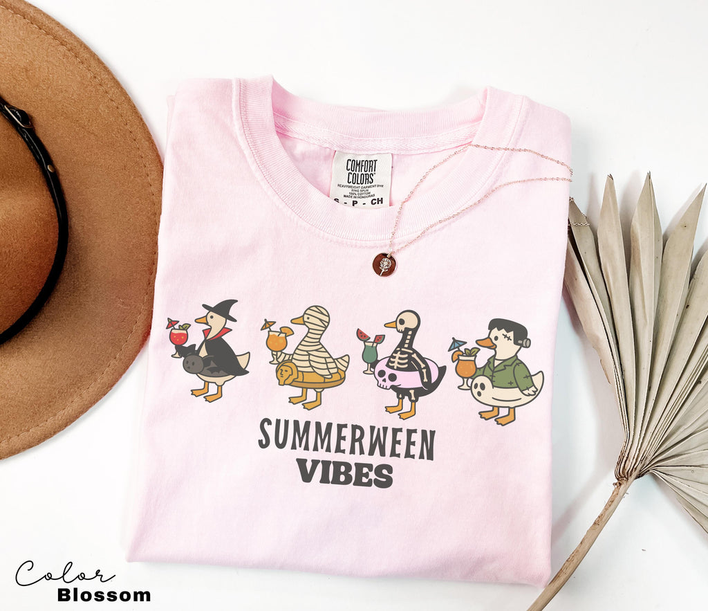 Halloween Summer Shirt, Summerween Beach Shirt, Summerween Vibes, Halloween Goose, Spooky Season, Comfort Colors Summer Shirt