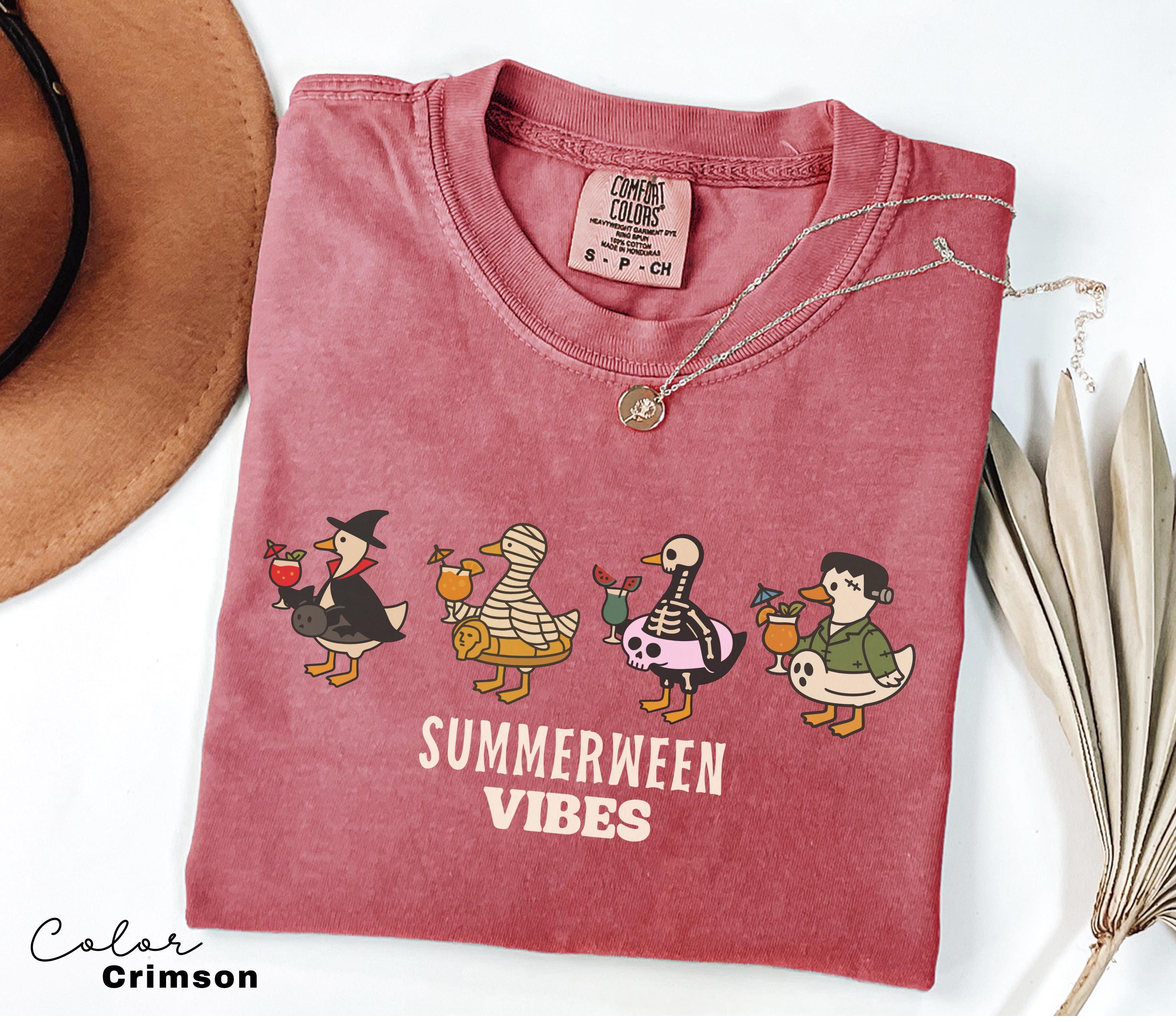 Halloween Summer Shirt, Summerween Beach Shirt, Summerween Vibes, Halloween Goose, Spooky Season, Comfort Colors Summer Shirt