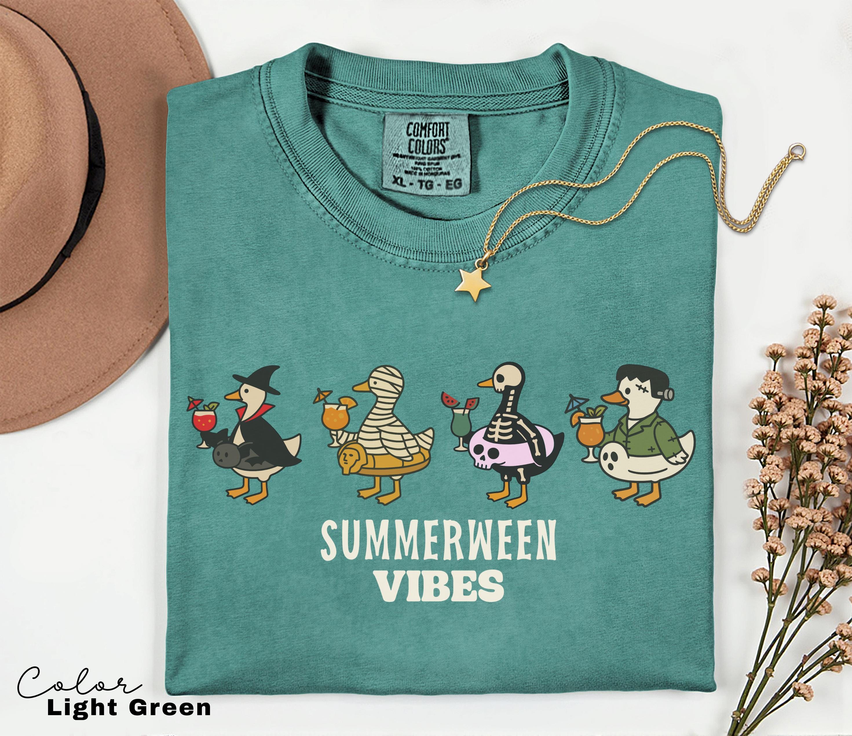 Halloween Summer Shirt, Summerween Beach Shirt, Summerween Vibes, Halloween Goose, Spooky Season, Comfort Colors Summer Shirt
