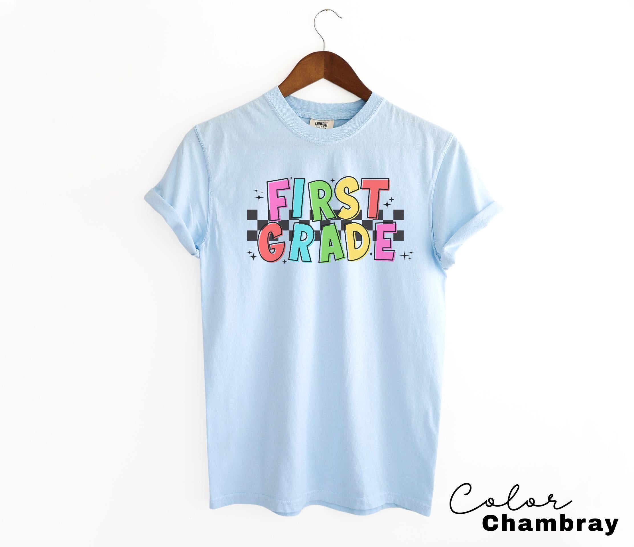 Comfort Colors First Grade Teacher Shirt, Retro Teacher Shirt, First Grade Teacher Team, 1st Grade Teacher Shirt, First Grade Crew Squad