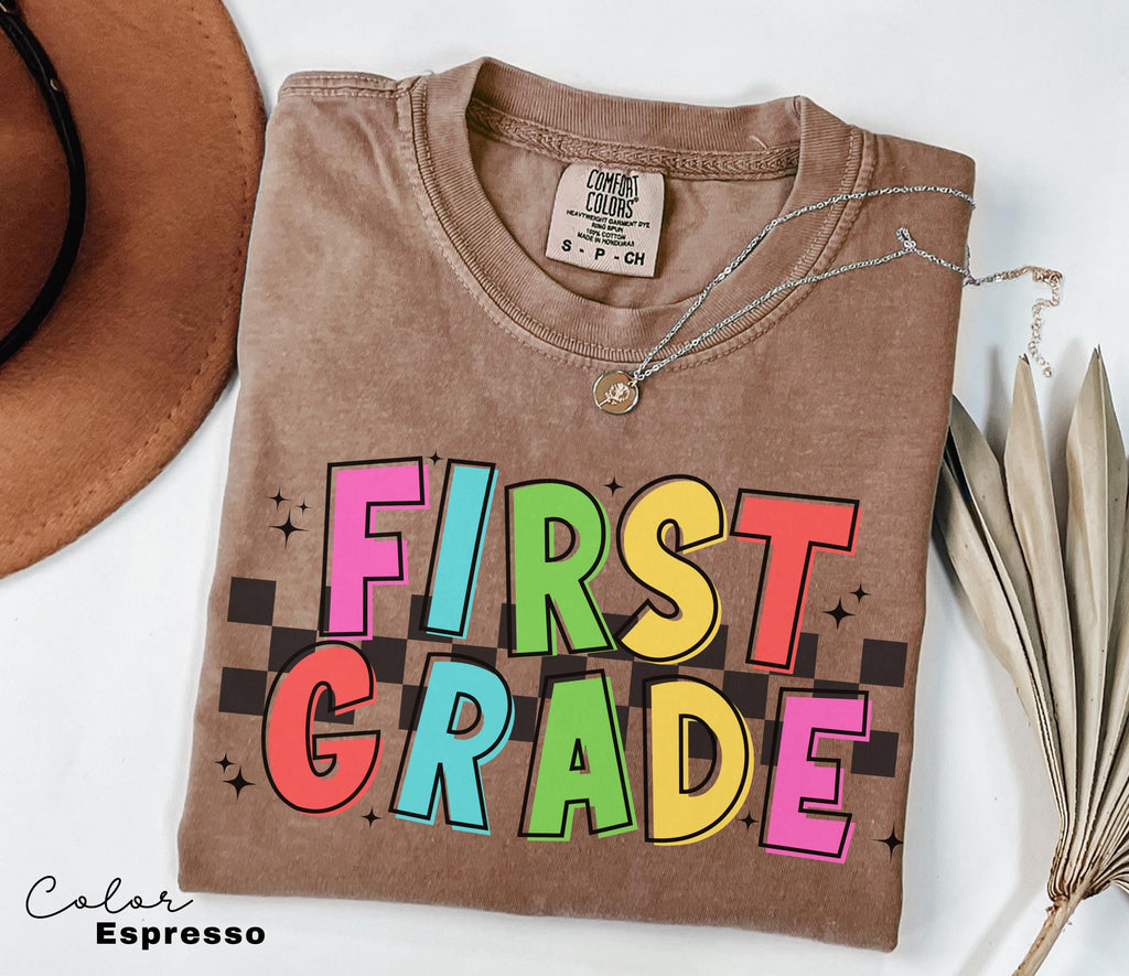 Comfort Colors First Grade Teacher Shirt, Retro Teacher Shirt, First Grade Teacher Team, 1st Grade Teacher Shirt, First Grade Crew Squad