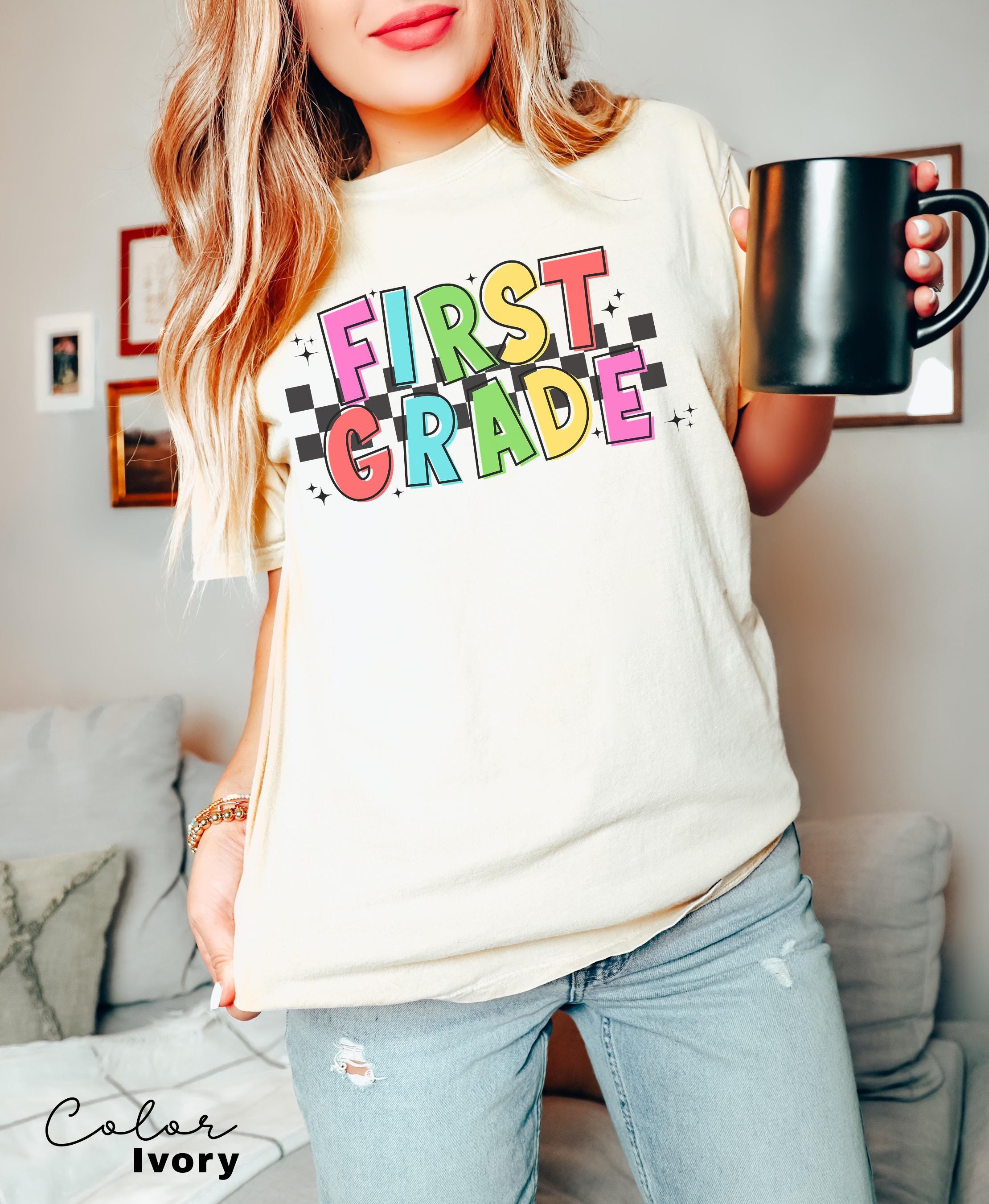 Comfort Colors First Grade Teacher Shirt, Retro Teacher Shirt, First Grade Teacher Team, 1st Grade Teacher Shirt, First Grade Crew Squad