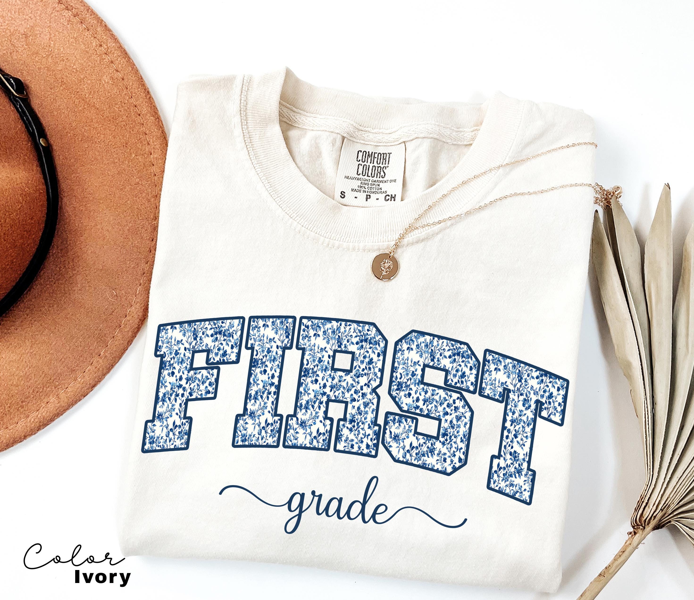 Comfort Colors First Grade Teacher Shirt, Floral Teacher Shirt, First Grade Teacher Team, 1st Grade Teacher Shirt, First Grade Crew Squad
