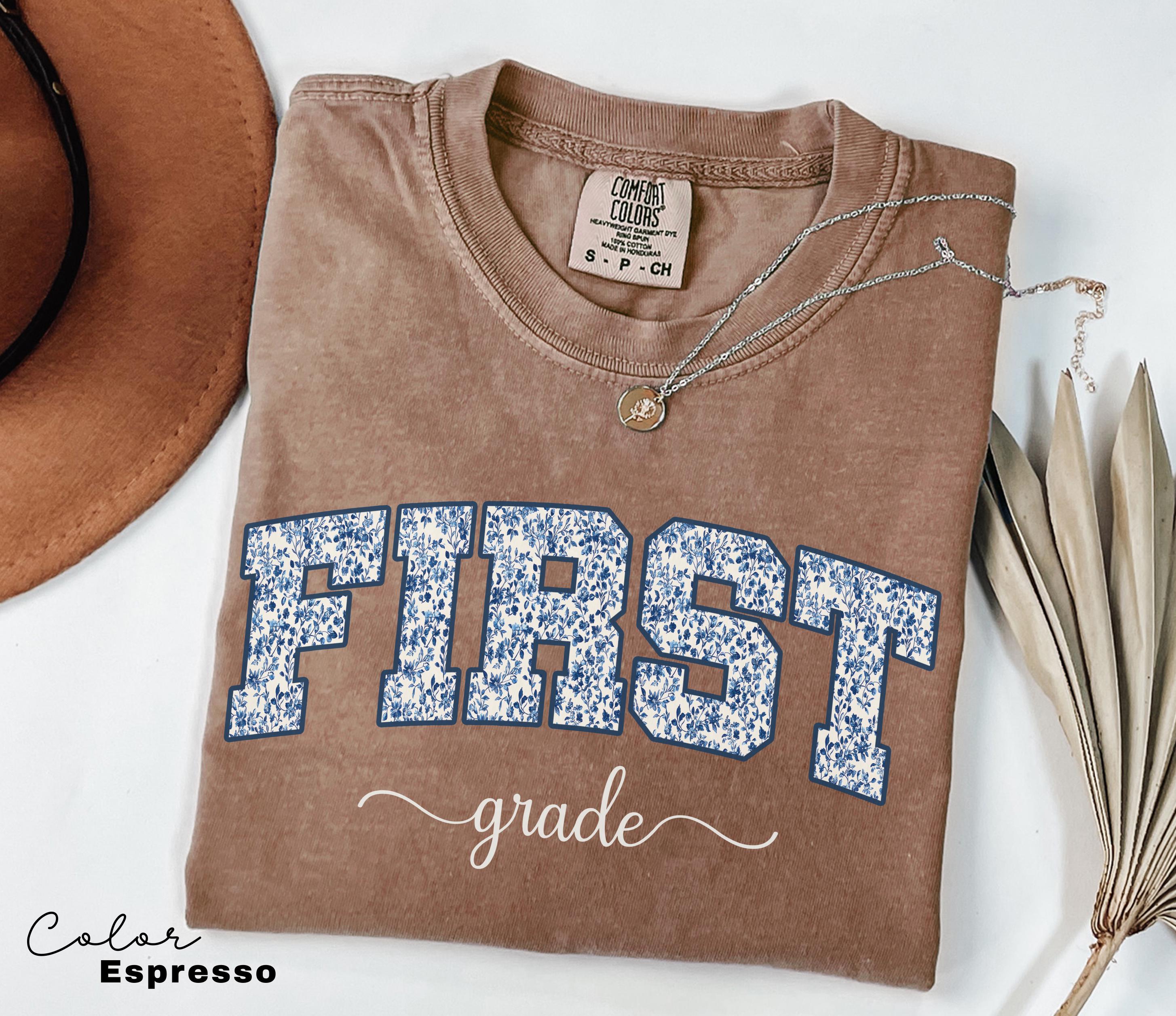 Comfort Colors First Grade Teacher Shirt, Floral Teacher Shirt, First Grade Teacher Team, 1st Grade Teacher Shirt, First Grade Crew Squad