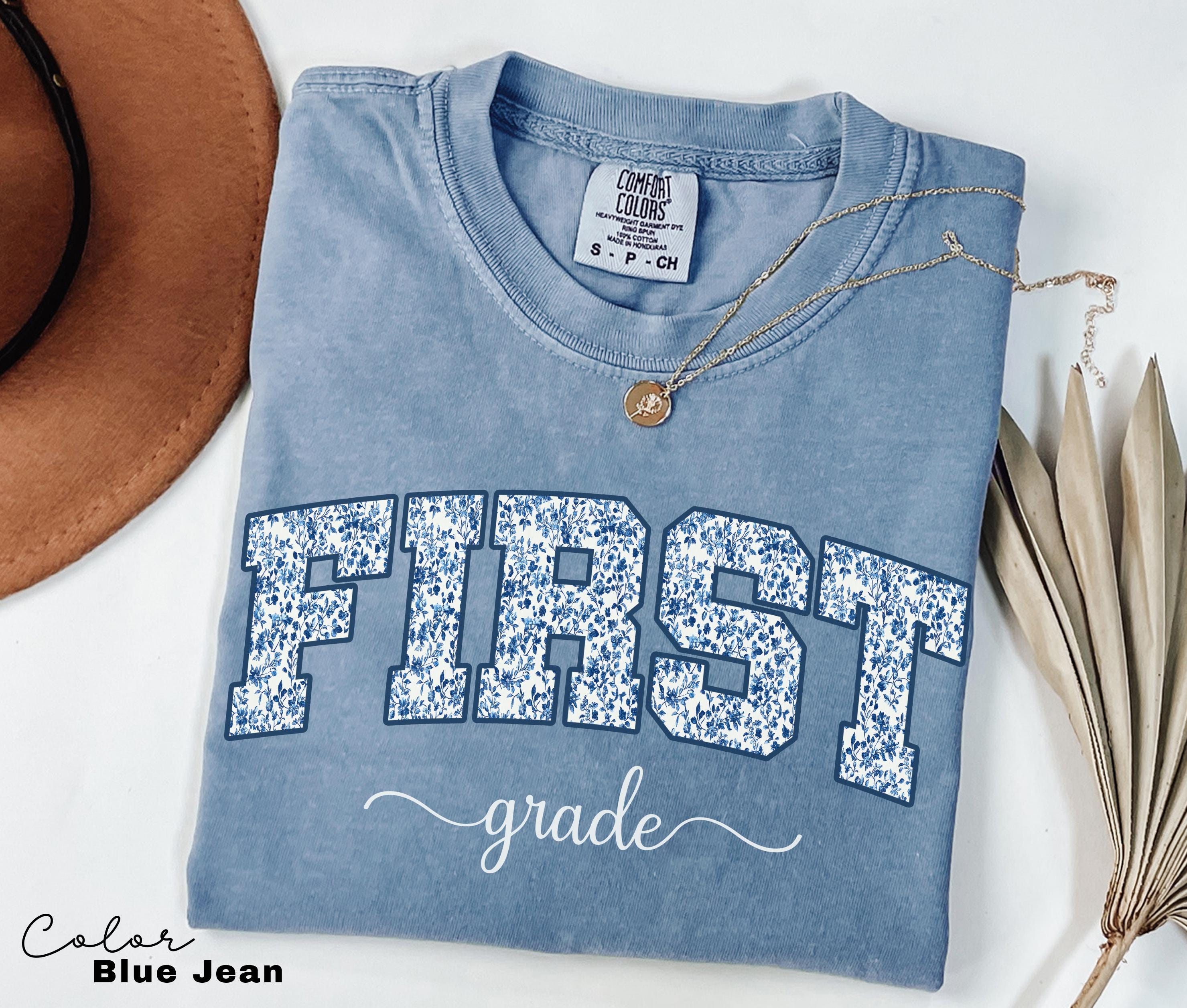 Comfort Colors First Grade Teacher Shirt, Floral Teacher Shirt, First Grade Teacher Team, 1st Grade Teacher Shirt, First Grade Crew Squad