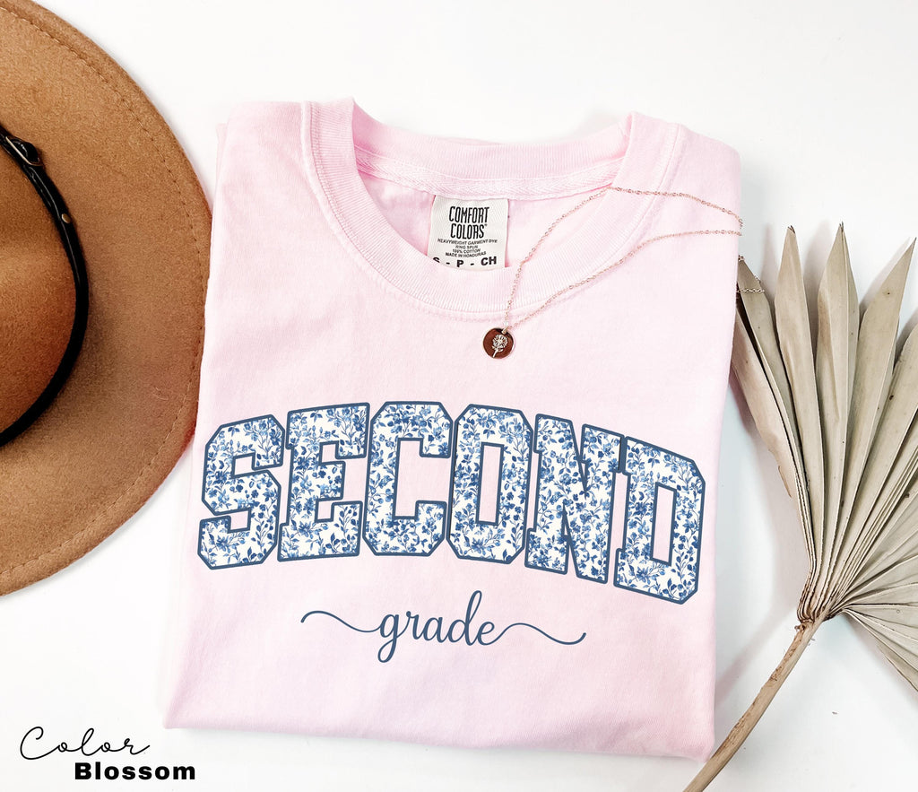 Comfort Colors Second Grade Teacher Shirt, Floral Teacher Shirt, Second Grade Teacher Team, 2nd Grade Teacher Shirt, First Grade Crew Squad