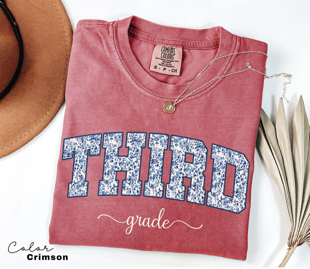 Comfort Colors Third Grade Teacher Shirt, Floral Teacher Shirt, Third Grade Teacher Team, 3rd Grade Teacher Shirt, Third Grade Crew Squad