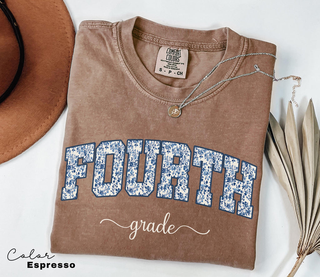 Comfort Colors Fourth Grade Teacher Shirt, Floral Teacher Shirt, 4th Grade Teacher Team, Fourth Grade Teacher Shirt, Fifth Grade Crew Squad