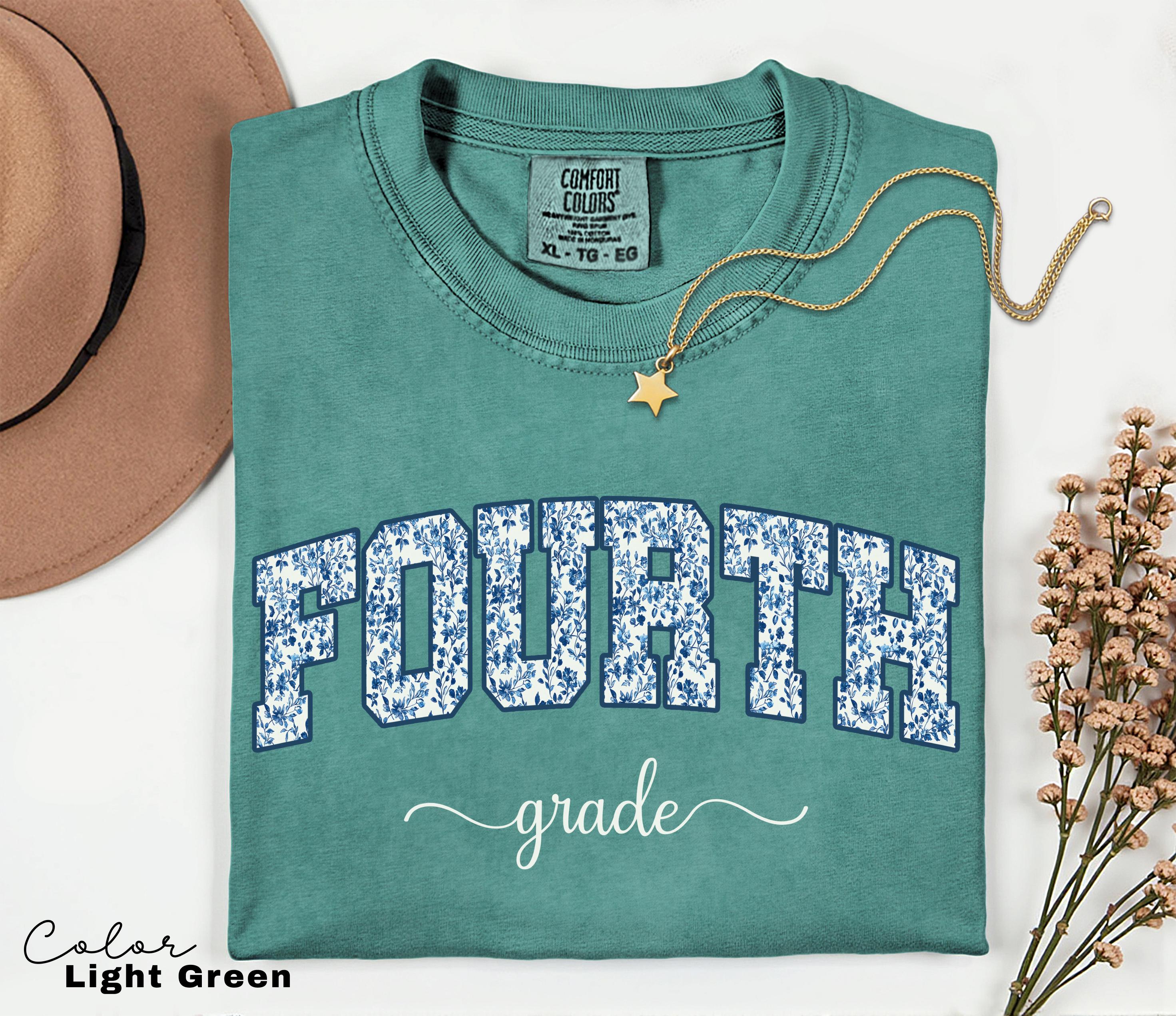 Comfort Colors Fourth Grade Teacher Shirt, Floral Teacher Shirt, 4th Grade Teacher Team, Fourth Grade Teacher Shirt, Fifth Grade Crew Squad