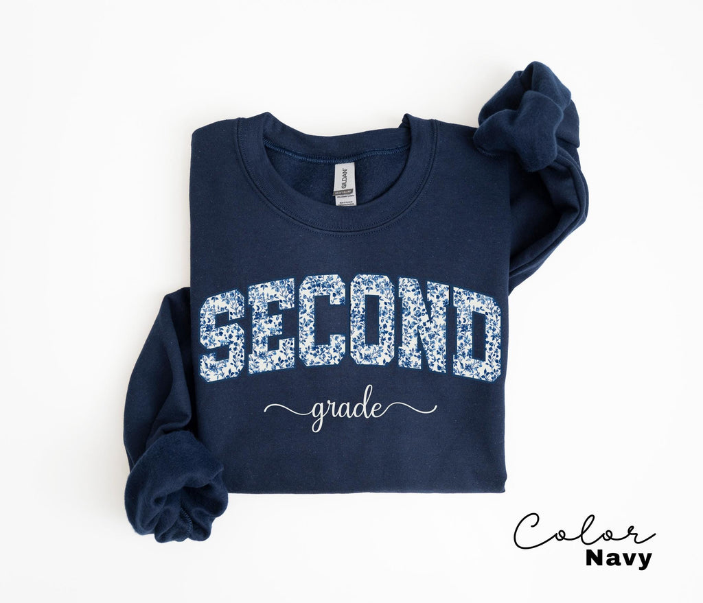 Second Grade Teacher Sweatshirt, Back to School 2nd Grade, Floral Teacher Appreciation Gift, Cute Elementary School Crewneck, Crew Squad,