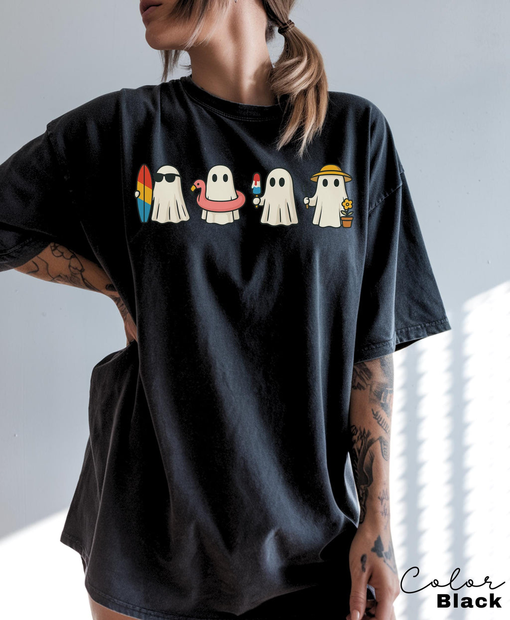Halloween Summer Shirt, Ghost Beach Shirt, Summerween, Comfort Colors Halloween Tshirts, Spooky Season, Halloween Summer, Oversized Tee