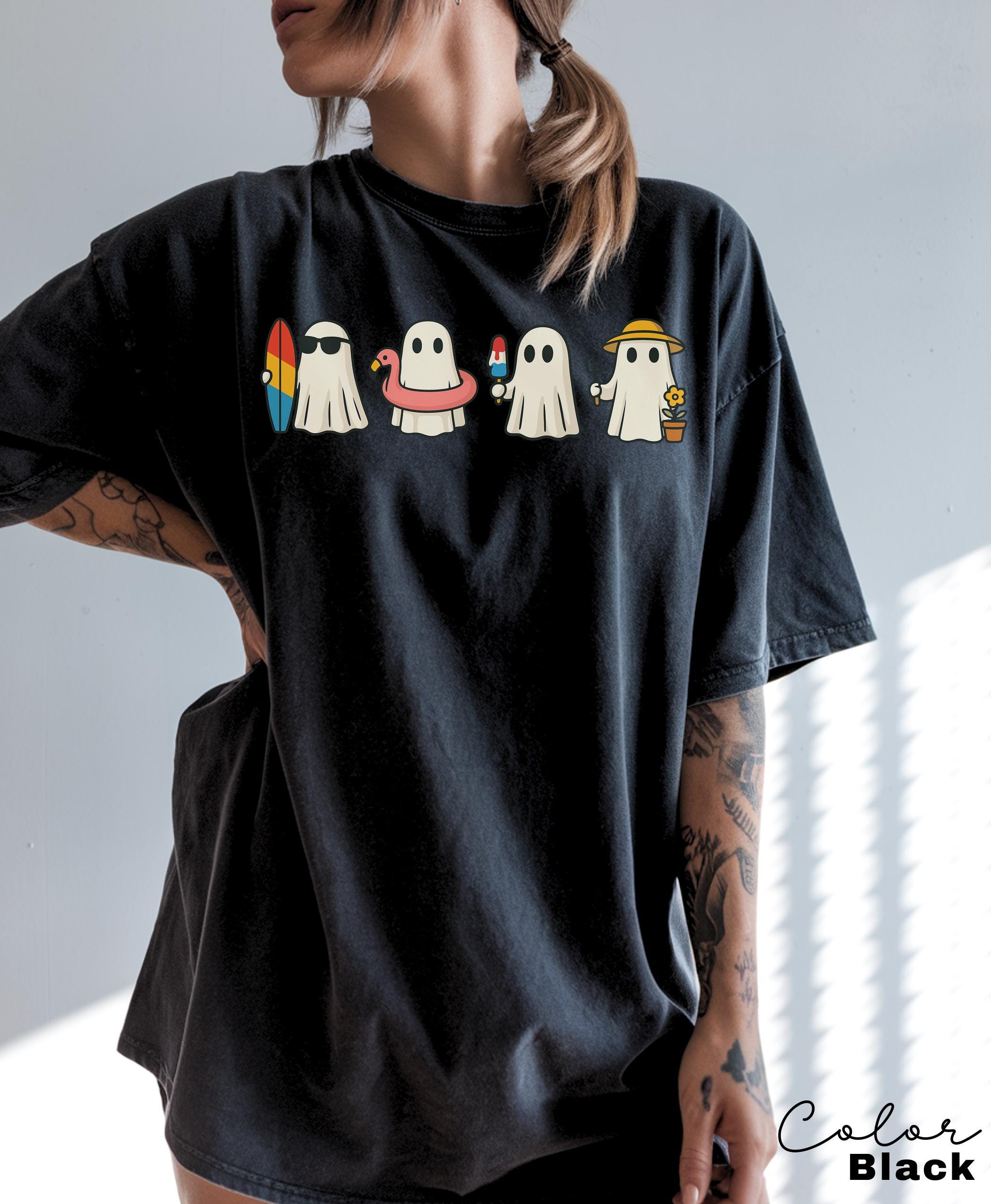 Halloween Summer Shirt, Ghost Beach Shirt, Summerween, Comfort Colors Halloween Tshirts, Spooky Season, Halloween Summer, Oversized Tee