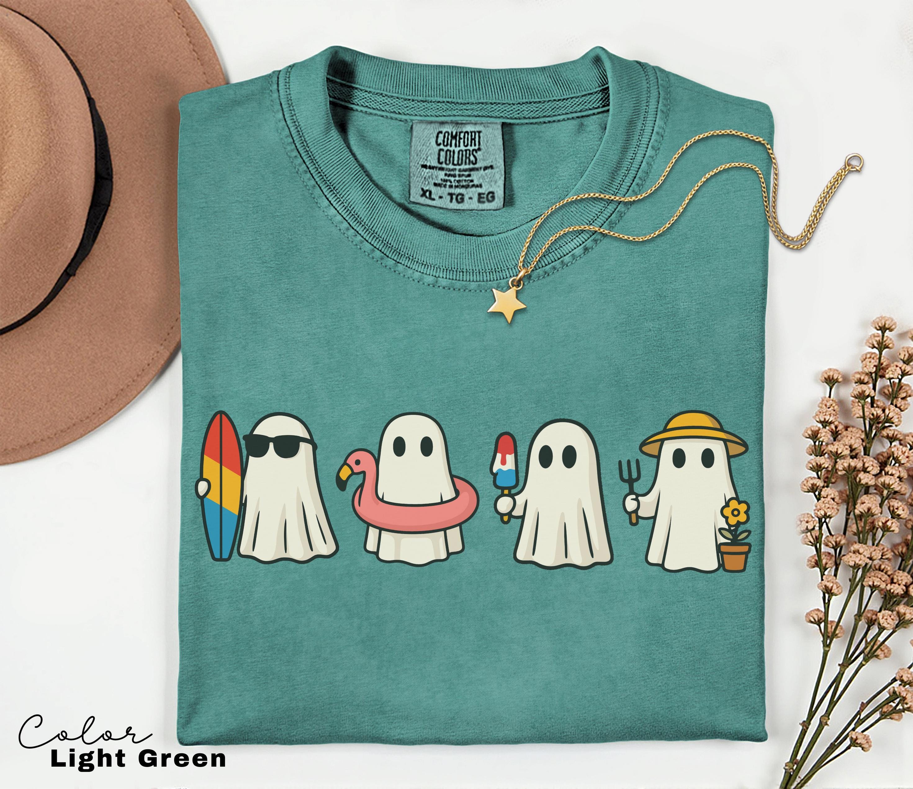 Halloween Summer Shirt, Ghost Beach Shirt, Summerween, Comfort Colors Halloween Tshirts, Spooky Season, Halloween Summer, Oversized Tee