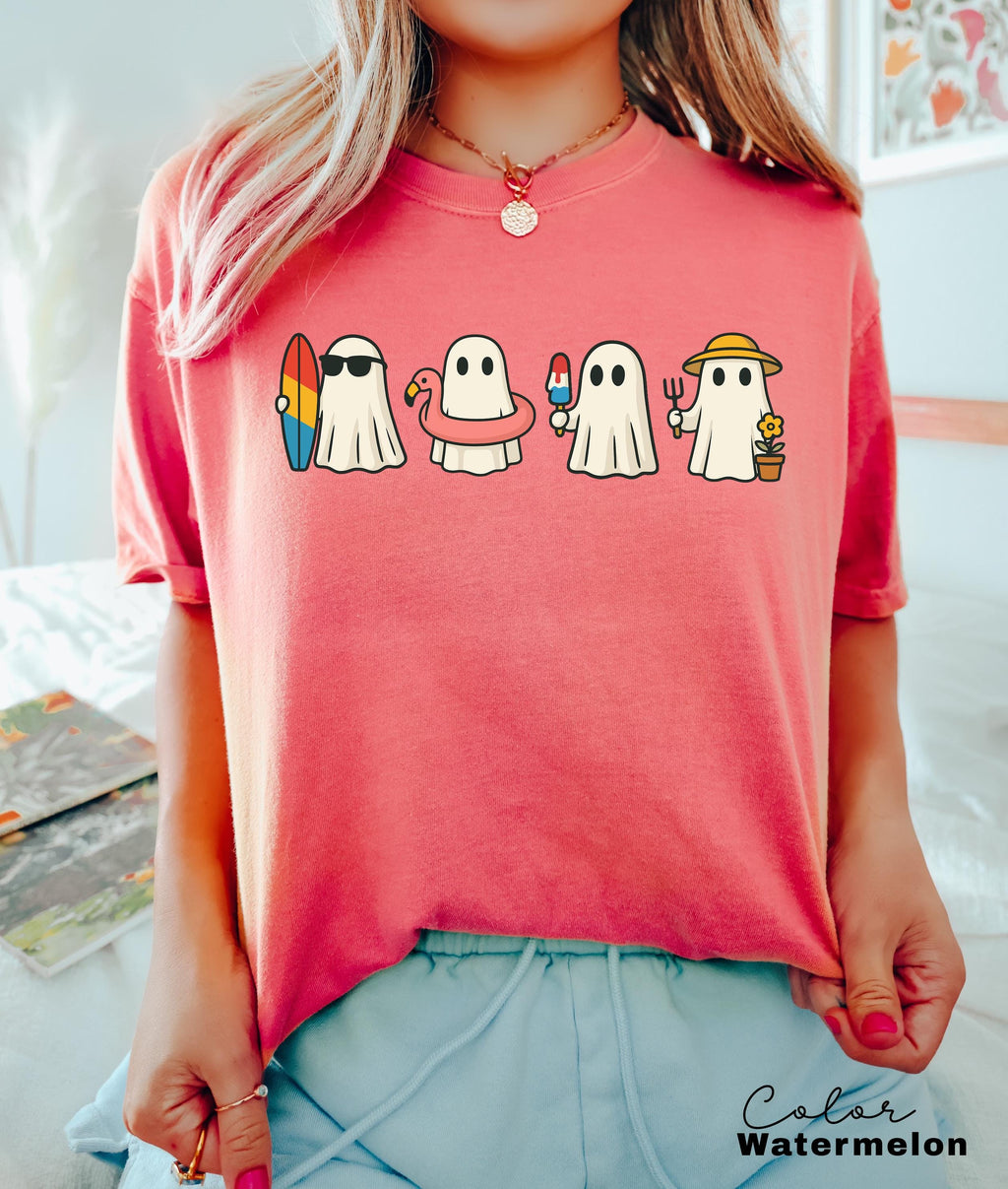 Halloween Summer Shirt, Ghost Beach Shirt, Summerween, Comfort Colors Halloween Tshirts, Spooky Season, Halloween Summer, Oversized Tee