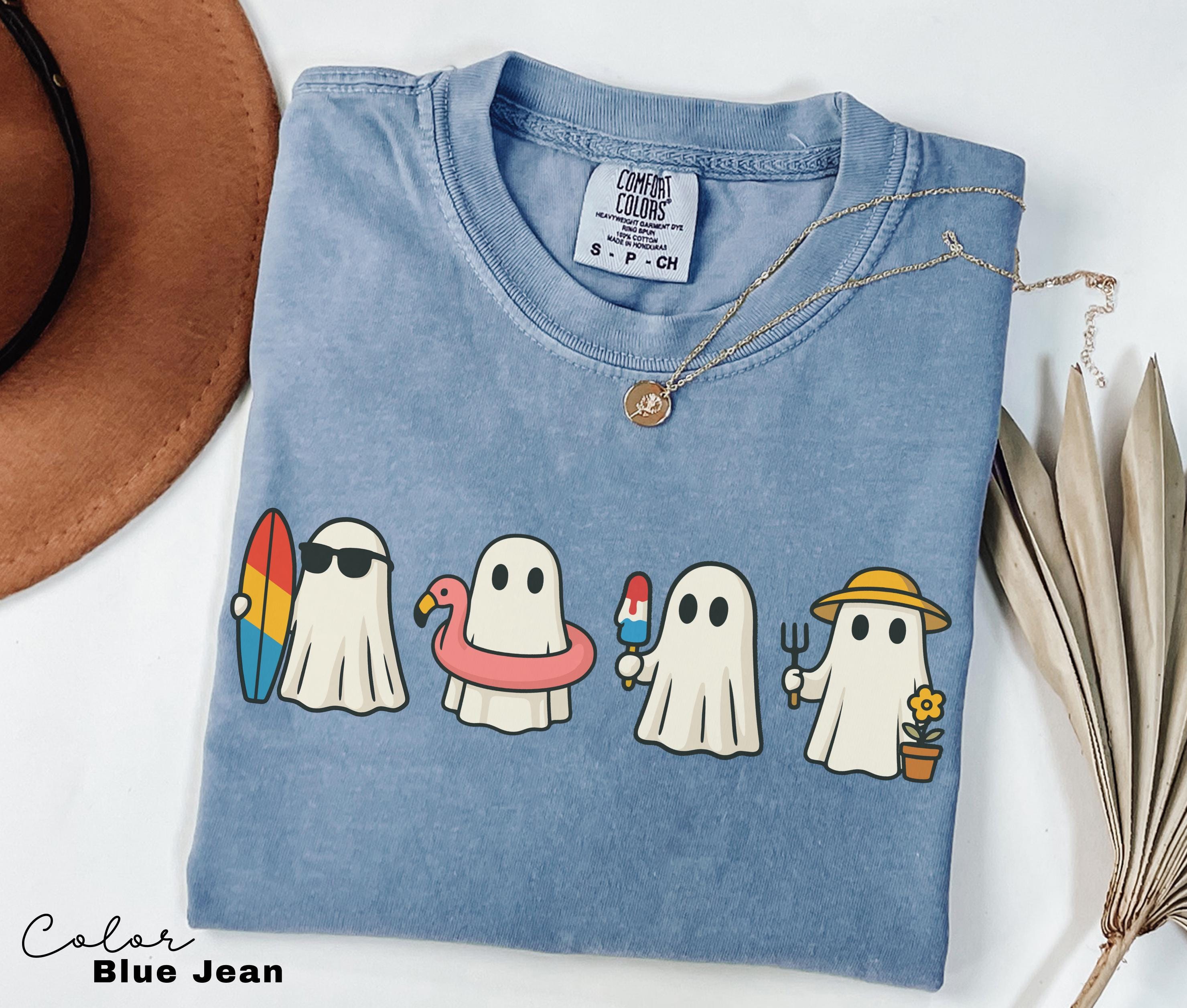 Halloween Summer Shirt, Ghost Beach Shirt, Summerween, Comfort Colors Halloween Tshirts, Spooky Season, Halloween Summer, Oversized Tee
