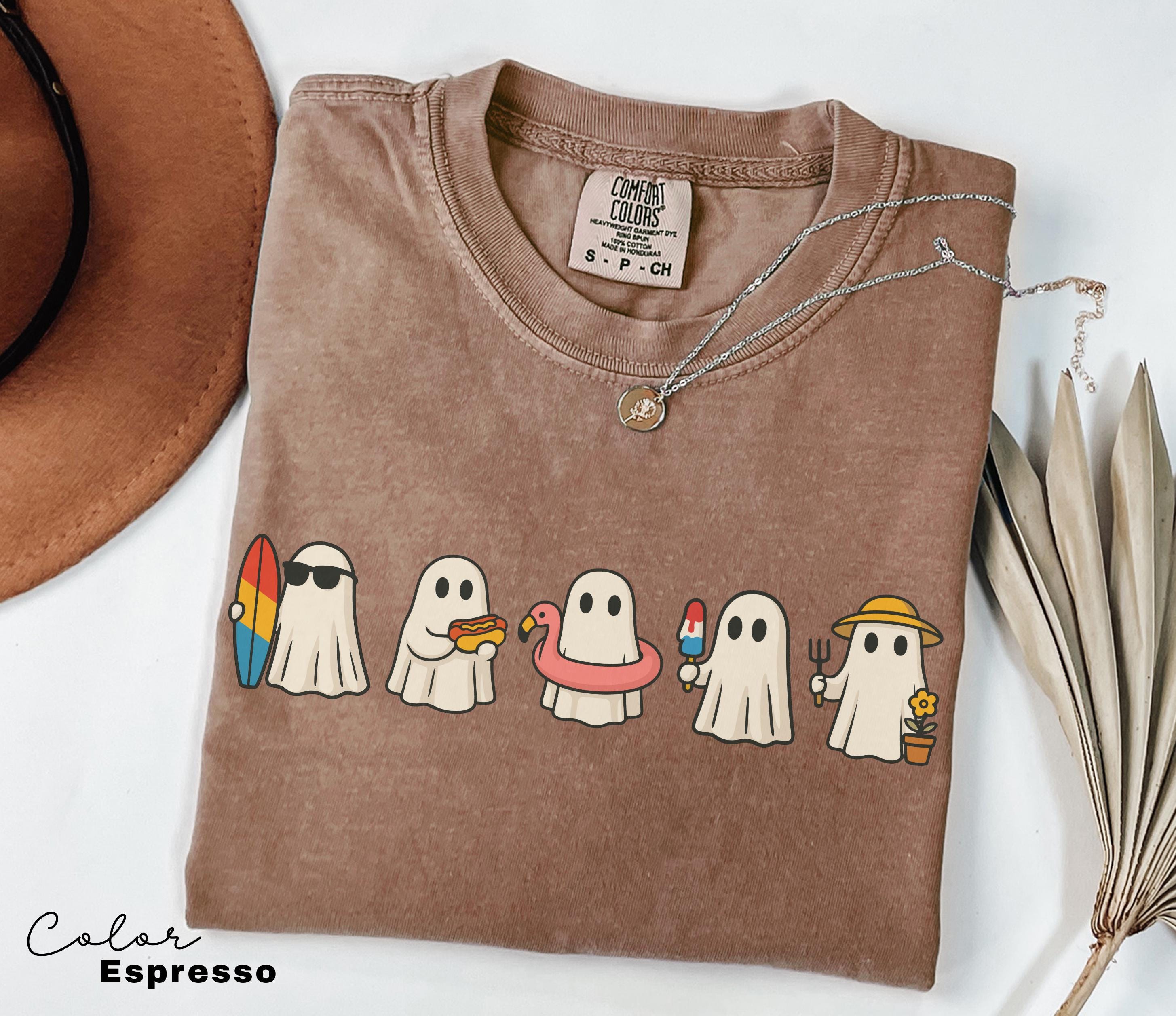 Halloween Summer Shirt, Ghost Beach Shirt, Summerween, Comfort Colors Halloween Tshirts, Spooky Season, Halloween Summer, Oversized Tee