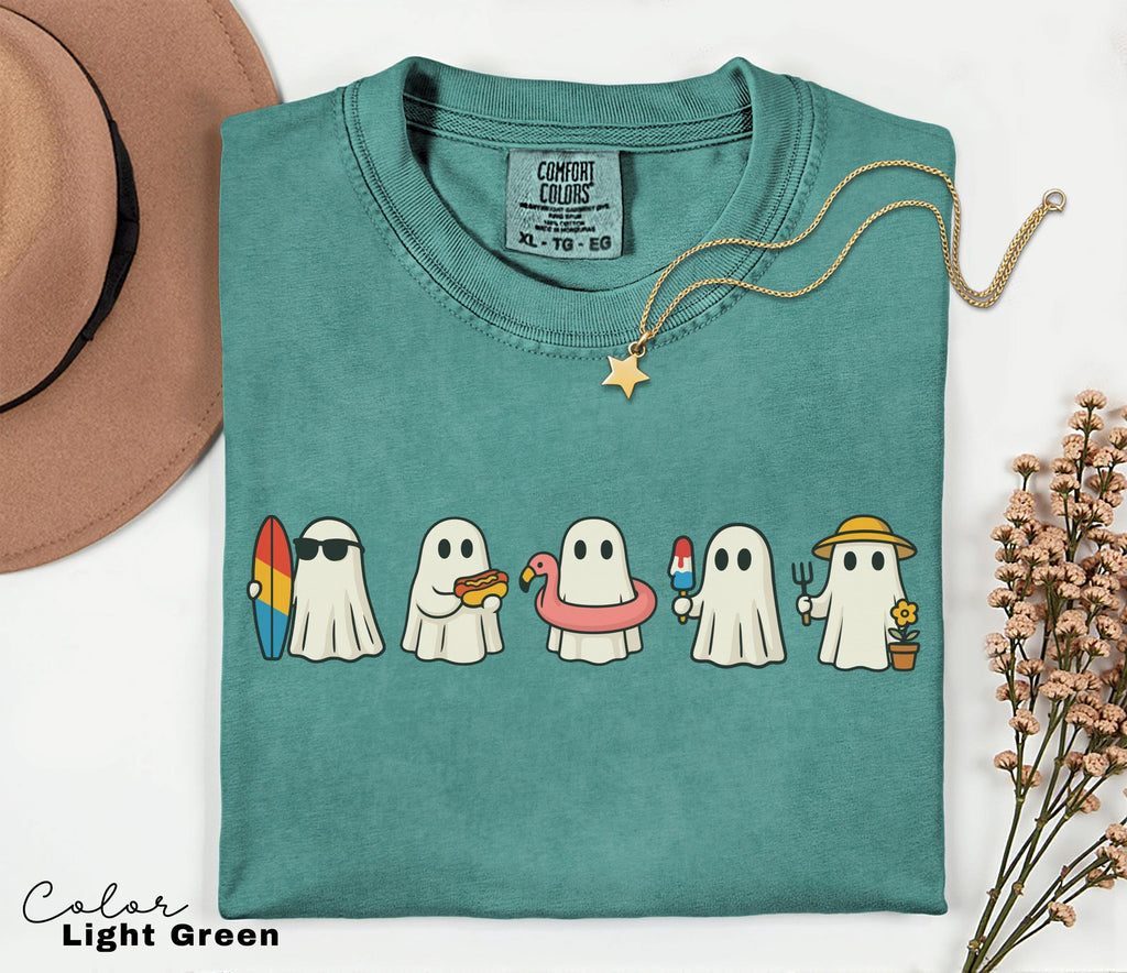 Halloween Summer Shirt, Ghost Beach Shirt, Summerween, Comfort Colors Halloween Tshirts, Spooky Season, Halloween Summer, Oversized Tee