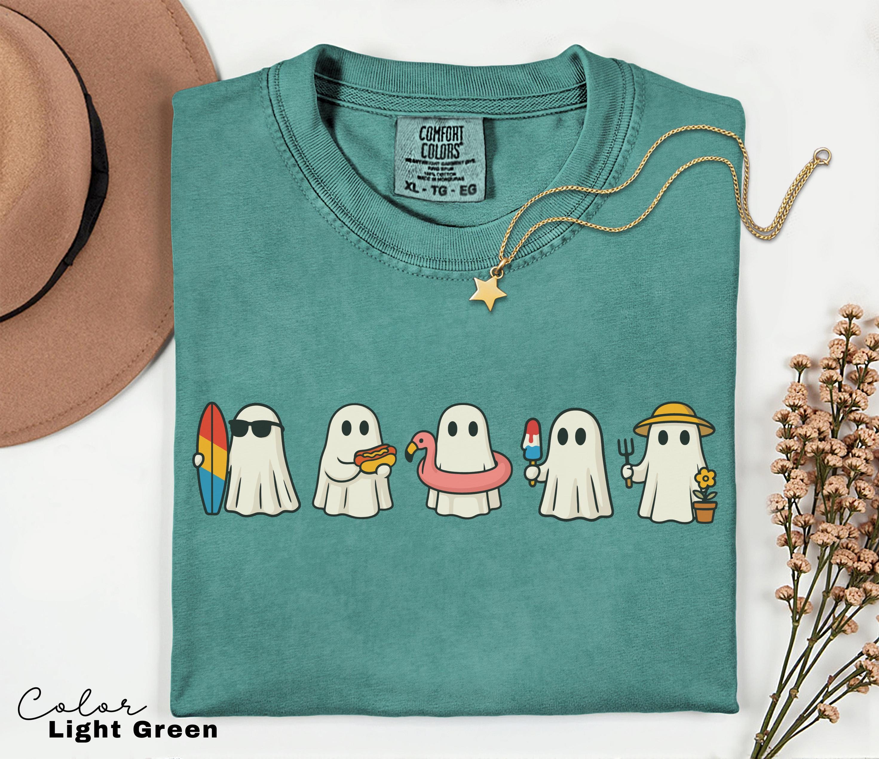 Halloween Summer Shirt, Ghost Beach Shirt, Summerween, Comfort Colors Halloween Tshirts, Spooky Season, Halloween Summer, Oversized Tee