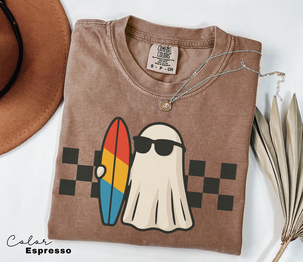 Halloween Summer Shirt, Surfer Ghost, Ghost Beach Shirt, Summerween, Comfort Colors Halloween Tshirts, Spooky Season, Halloween Summer,