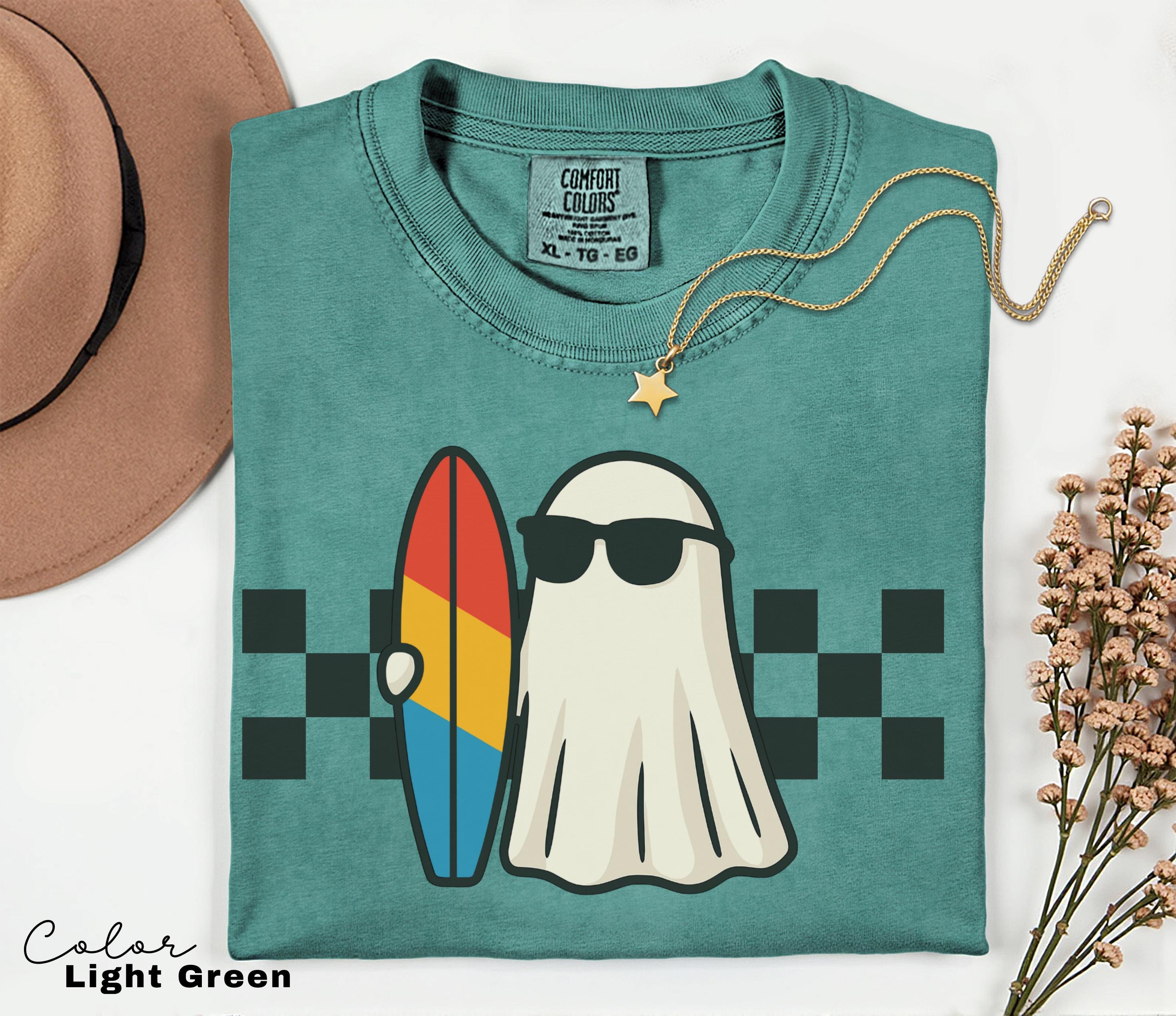 Halloween Summer Shirt, Surfer Ghost, Ghost Beach Shirt, Summerween, Comfort Colors Halloween Tshirts, Spooky Season, Halloween Summer,