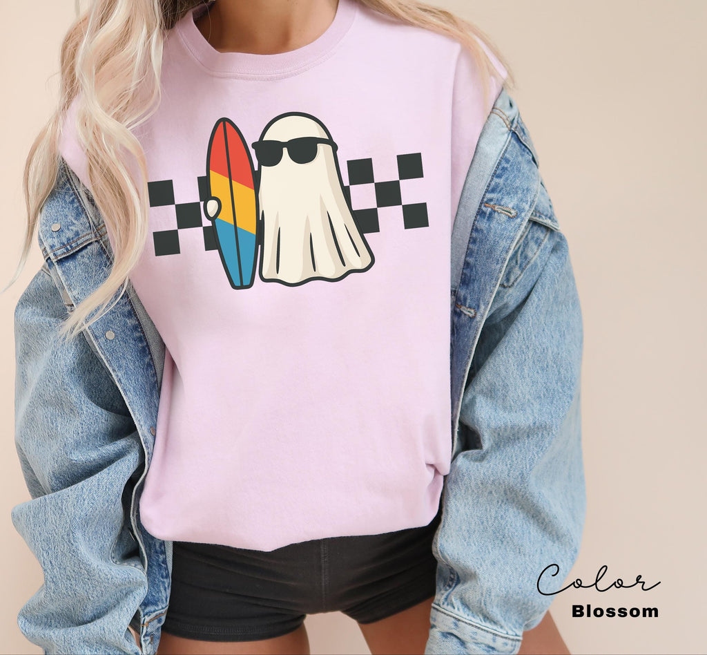 Halloween Summer Shirt, Surfer Ghost, Ghost Beach Shirt, Summerween, Comfort Colors Halloween Tshirts, Spooky Season, Halloween Summer,