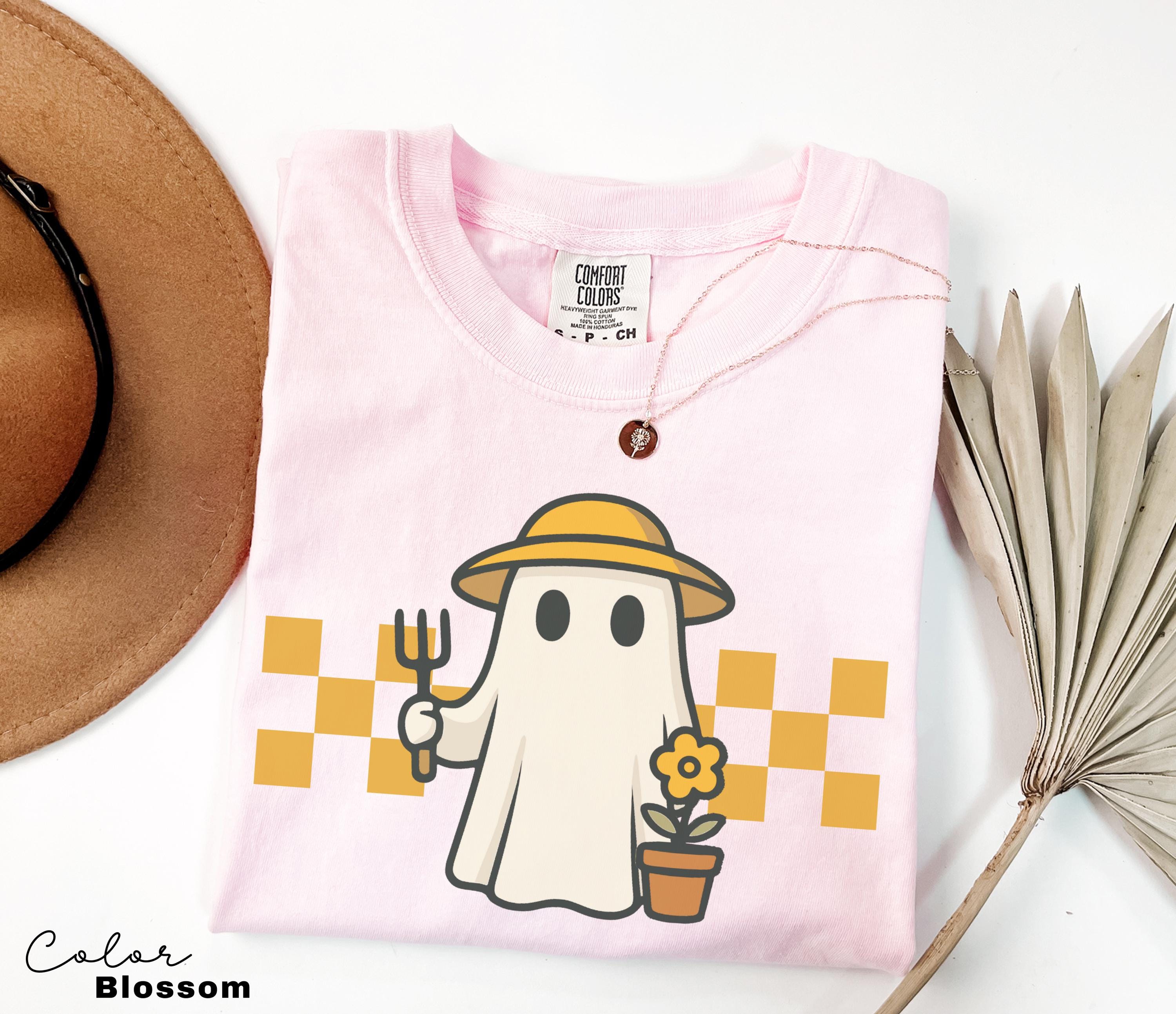 Garden Ghost Shirt, Halloween Ghost Tee, Summerween, Retro Ghost, Gardener Gift, Mom Gift, Funny Garden Lover, Halloween Garden, Fall Tee