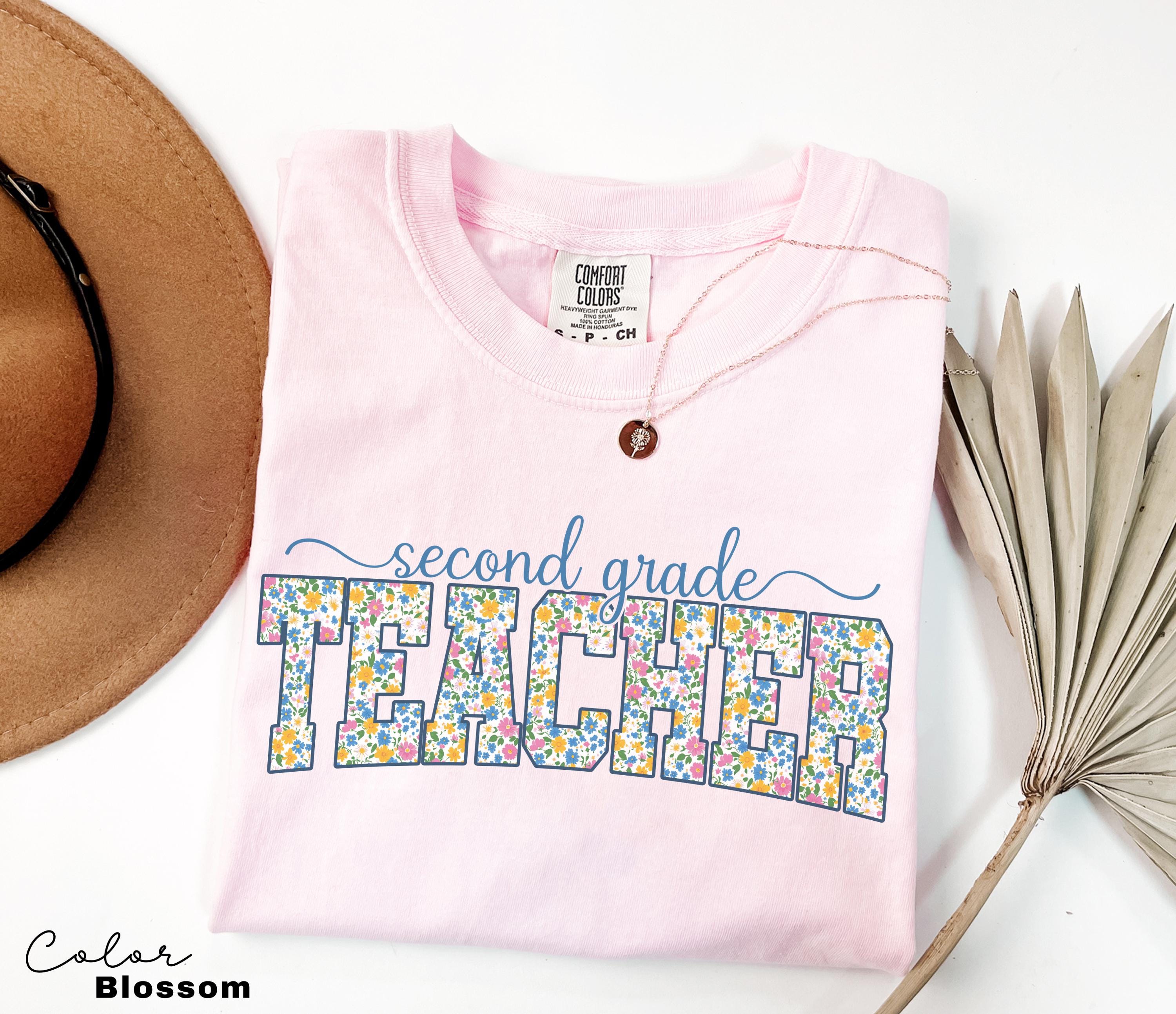 Comfort Colors Second Grade Teacher Shirt, Floral Teacher Shirt, Second Grade Teacher Team, 2nd Grade Teacher Shirt, First Grade Crew Squad