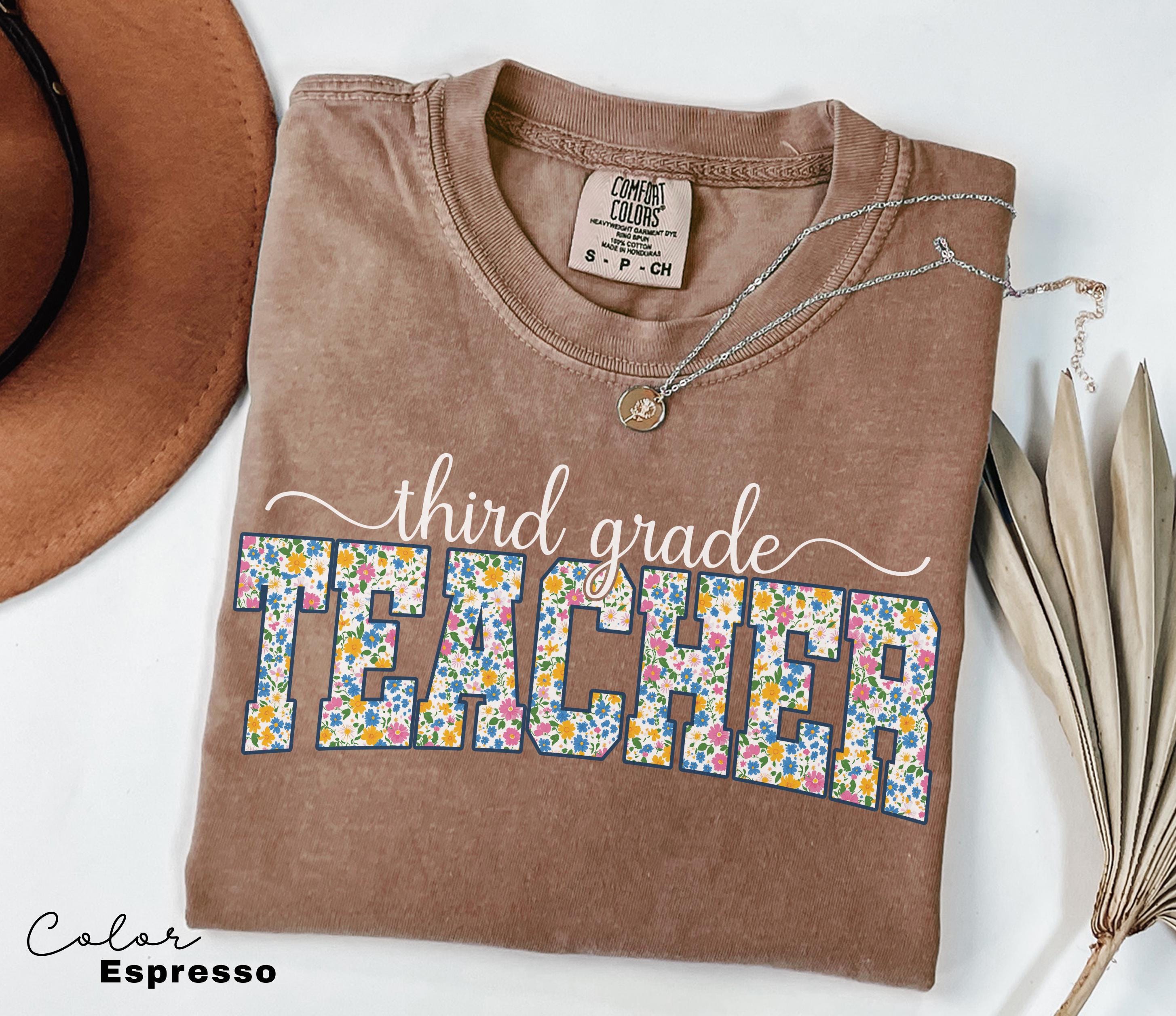 Comfort Colors Third Grade Teacher Shirt, Floral Teacher Shirt, Third Grade Teacher Team, 3rd Grade Teacher Shirt, Third Grade Crew Squad