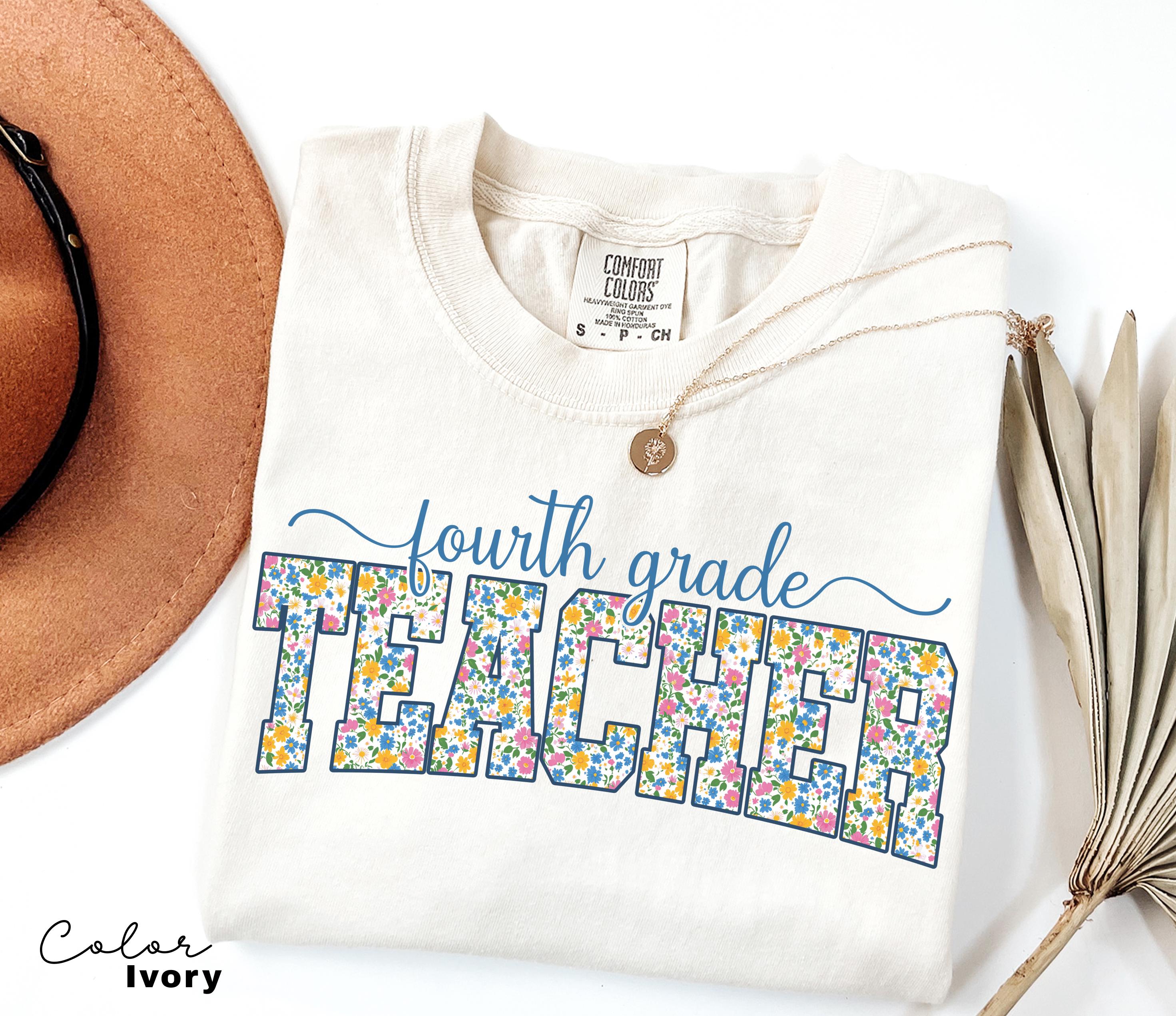 Comfort Colors Fourth Grade Teacher Shirt, Coquette 4th Grade TShirt, Fourth Grade Teacher Appreciation Gift, Elementary School Shirt