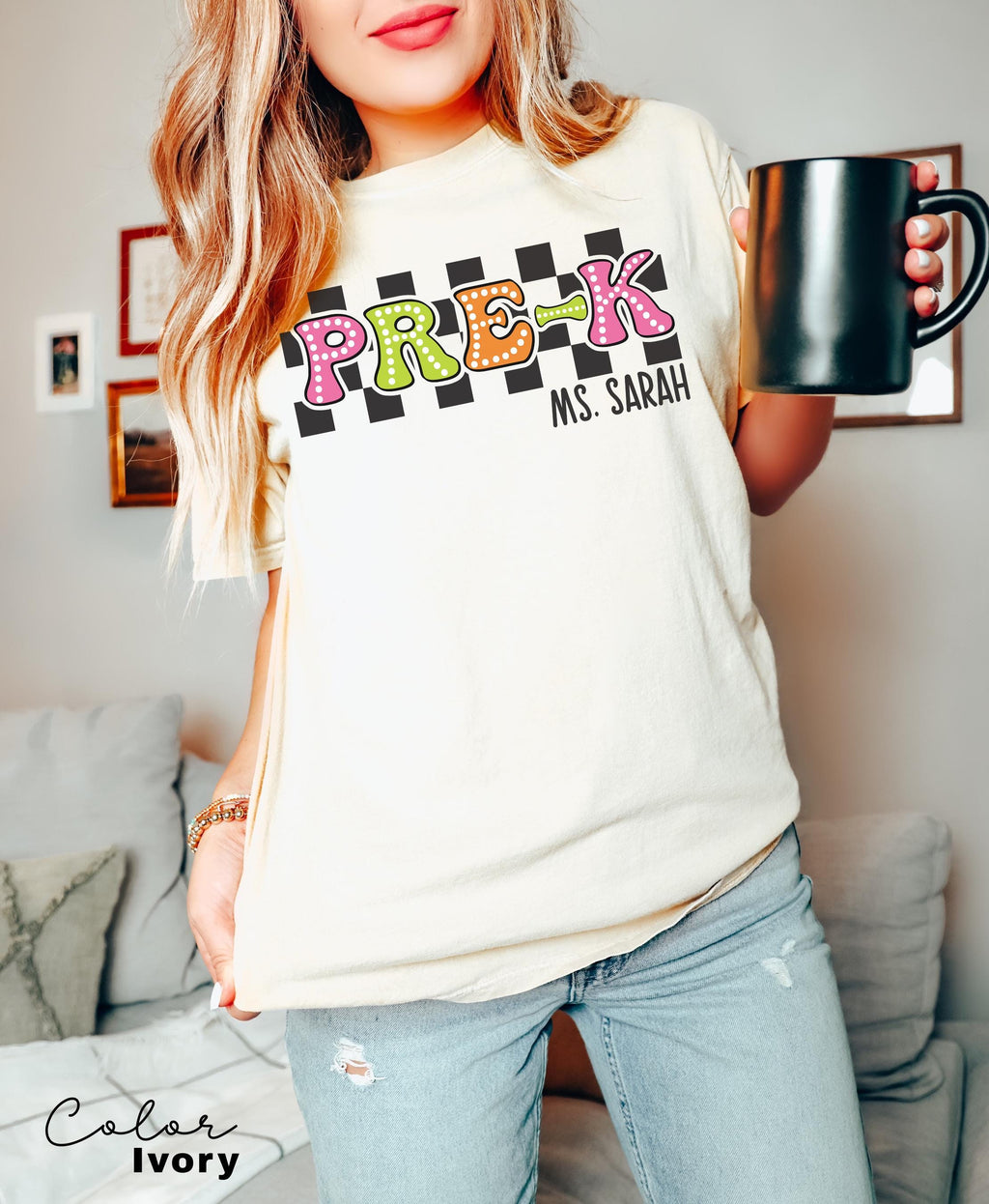 Pre-k Custom Teacher Name Shirt, Teacher Shirt, Gift For Teacher, Pre-K Teachers Shirt, Pre Shirt For Teacher, Back to School Shirt