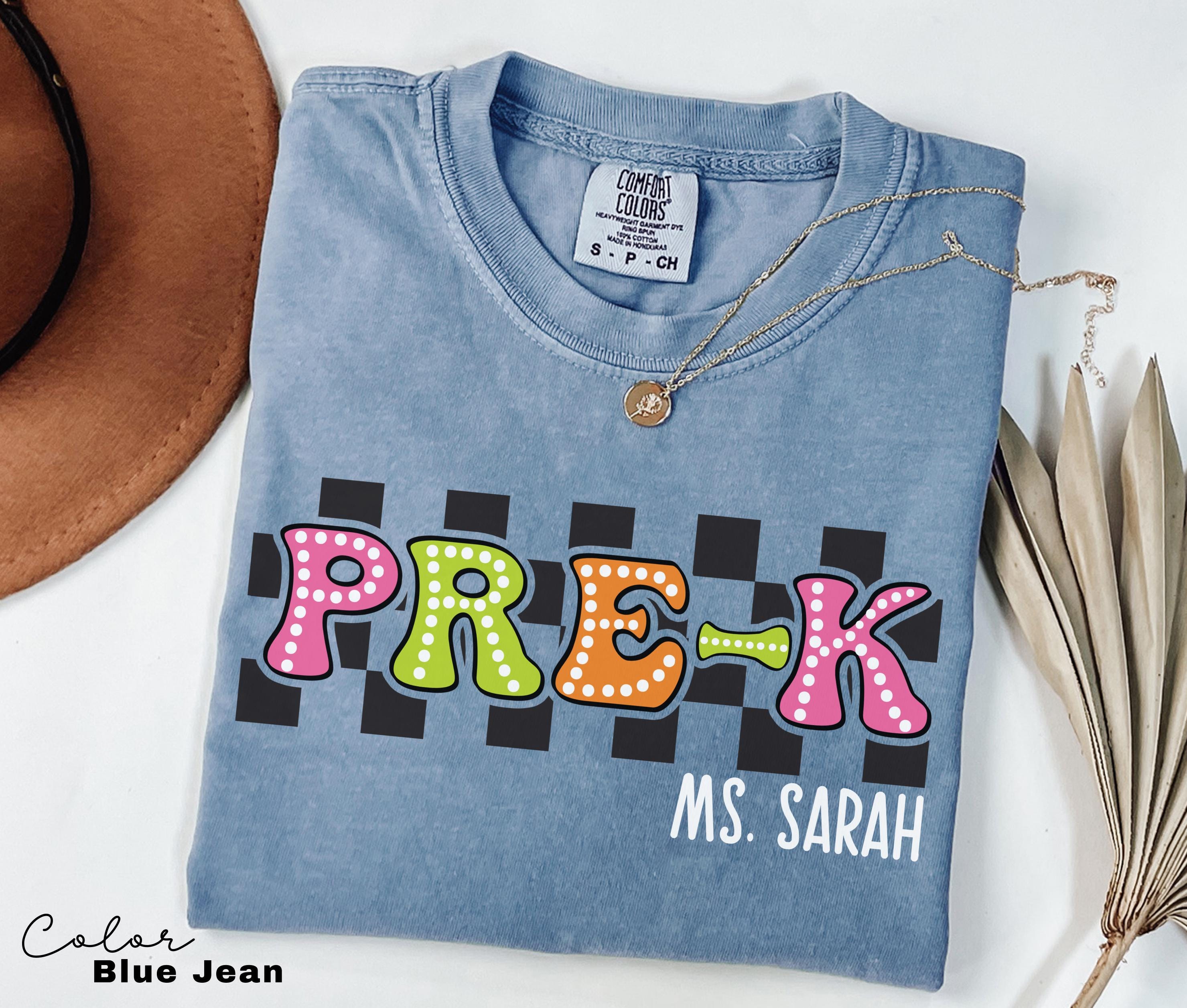 Pre-k Custom Teacher Name Shirt, Teacher Shirt, Gift For Teacher, Pre-K Teachers Shirt, Pre Shirt For Teacher, Back to School Shirt