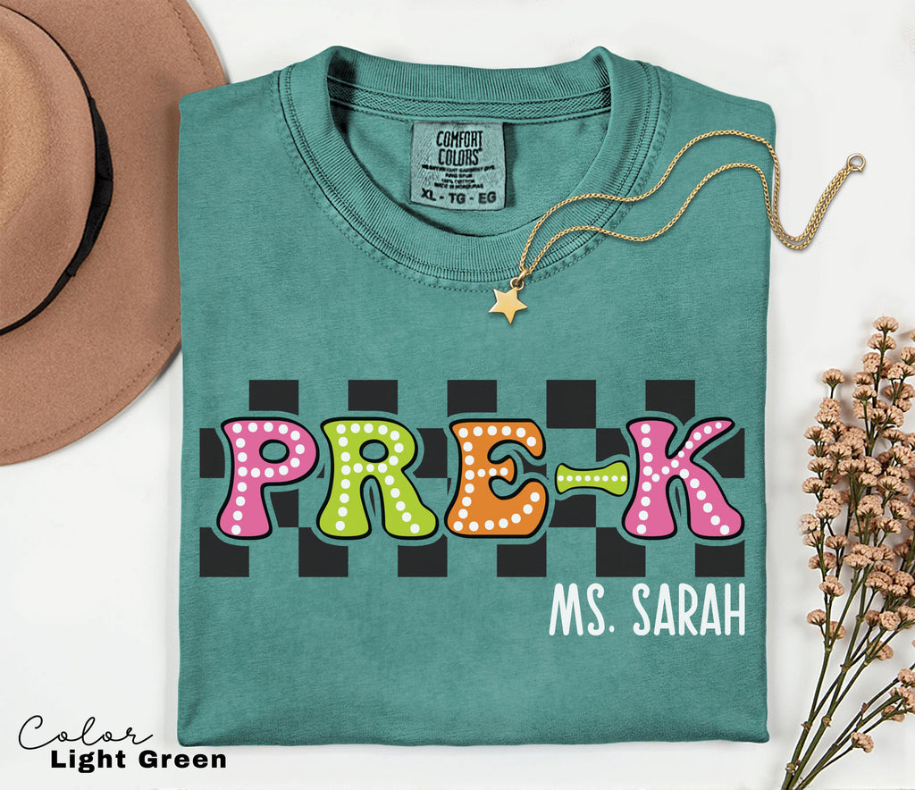 Pre-k Custom Teacher Name Shirt, Teacher Shirt, Gift For Teacher, Pre-K Teachers Shirt, Pre Shirt For Teacher, Back to School Shirt