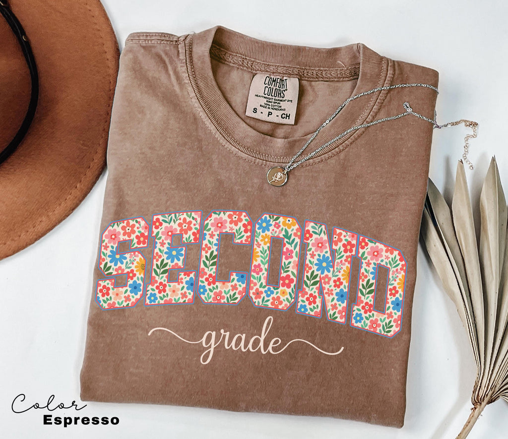 Comfort Colors Second Grade Teacher Shirt, Floral Teacher Shirt, Second Grade Teacher Team, 2nd Grade Teacher Shirt, First Grade Crew Squad