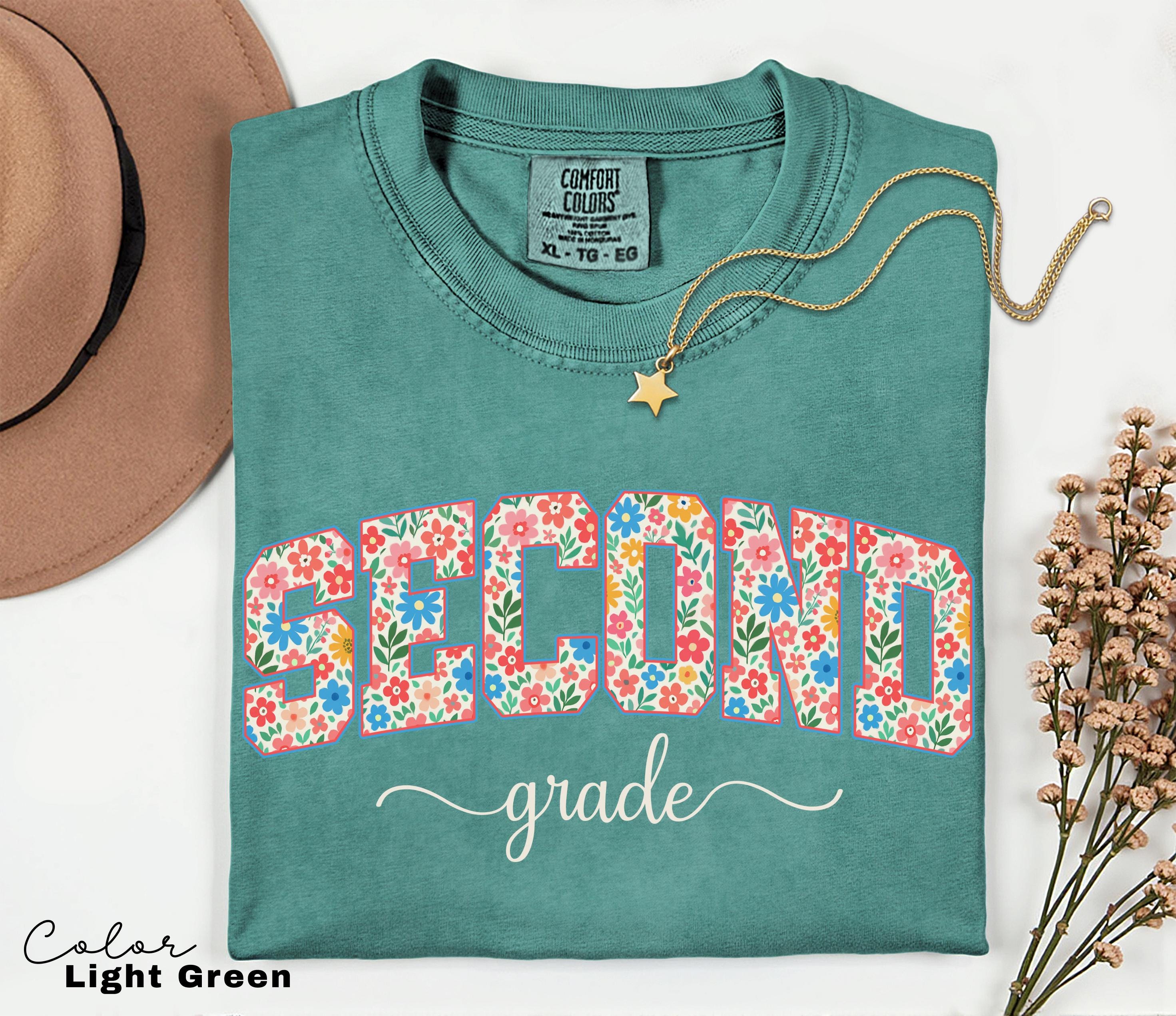 Comfort Colors Second Grade Teacher Shirt, Floral Teacher Shirt, Second Grade Teacher Team, 2nd Grade Teacher Shirt, First Grade Crew Squad