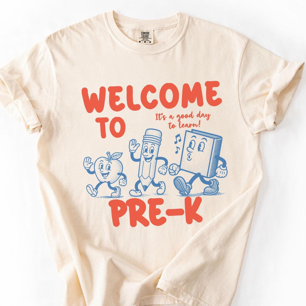 Comfort Colors Retro Pre-K Teacher Shirt, Welcome to Pre-K, Pre-K Teacher Group, Preschool Crew, PreK Its a Good Day to Learn, First Day