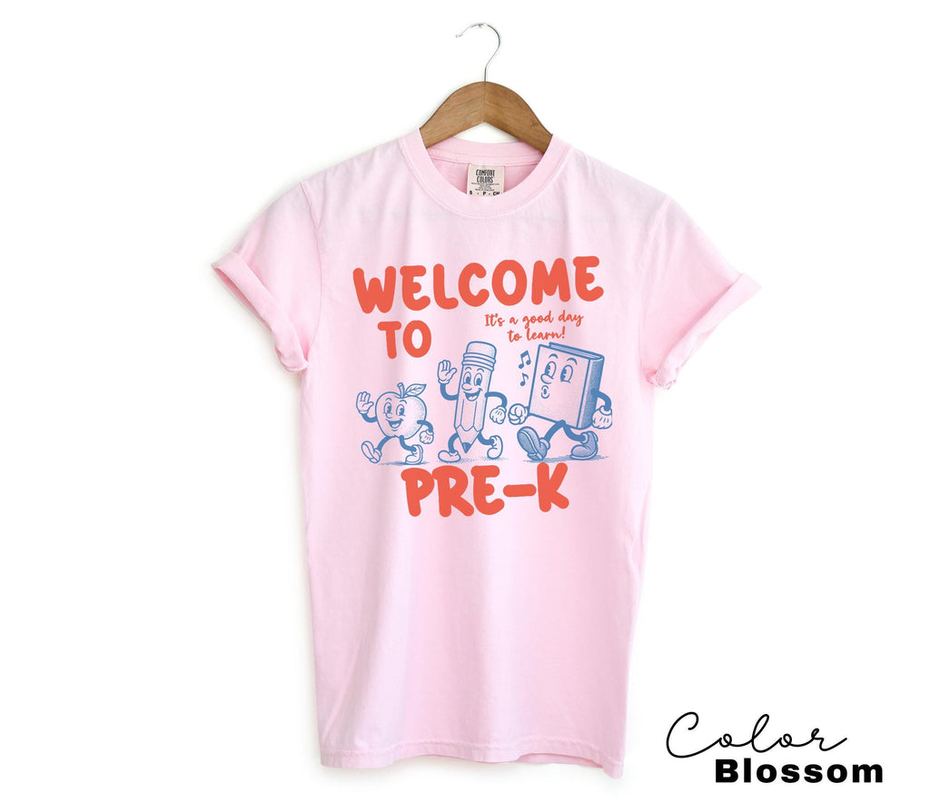 Comfort Colors Retro Pre-K Teacher Shirt, Welcome to Pre-K, Pre-K Teacher Group, Preschool Crew, PreK Its a Good Day to Learn, First Day