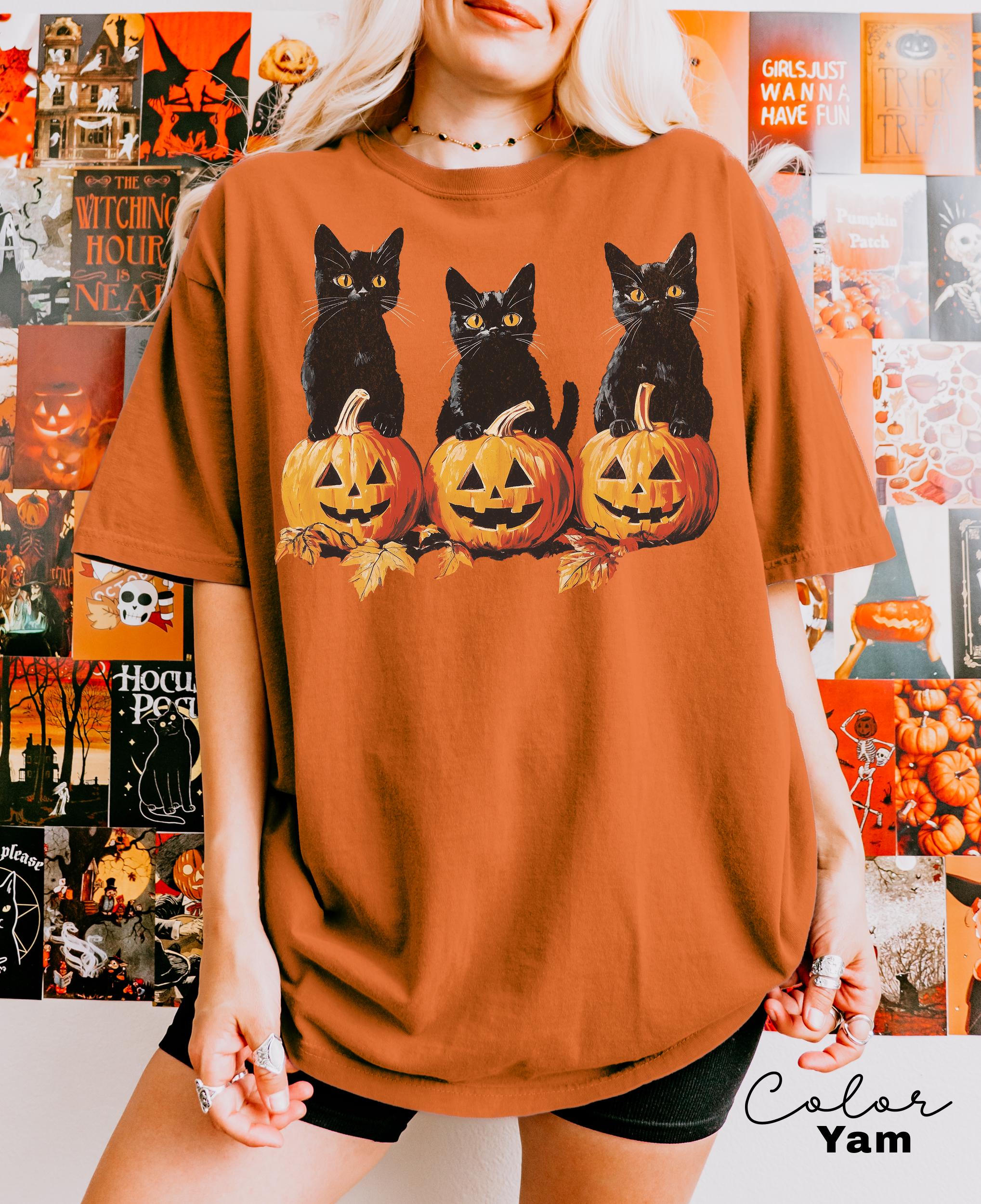 Spooky Cat Halloween Shirt, Vintage 90s Halloween Cat Shirt, Retro Cat Shirt, Halloween Shirt, Black Cat Halloween Tee, Spooky Season Shirt