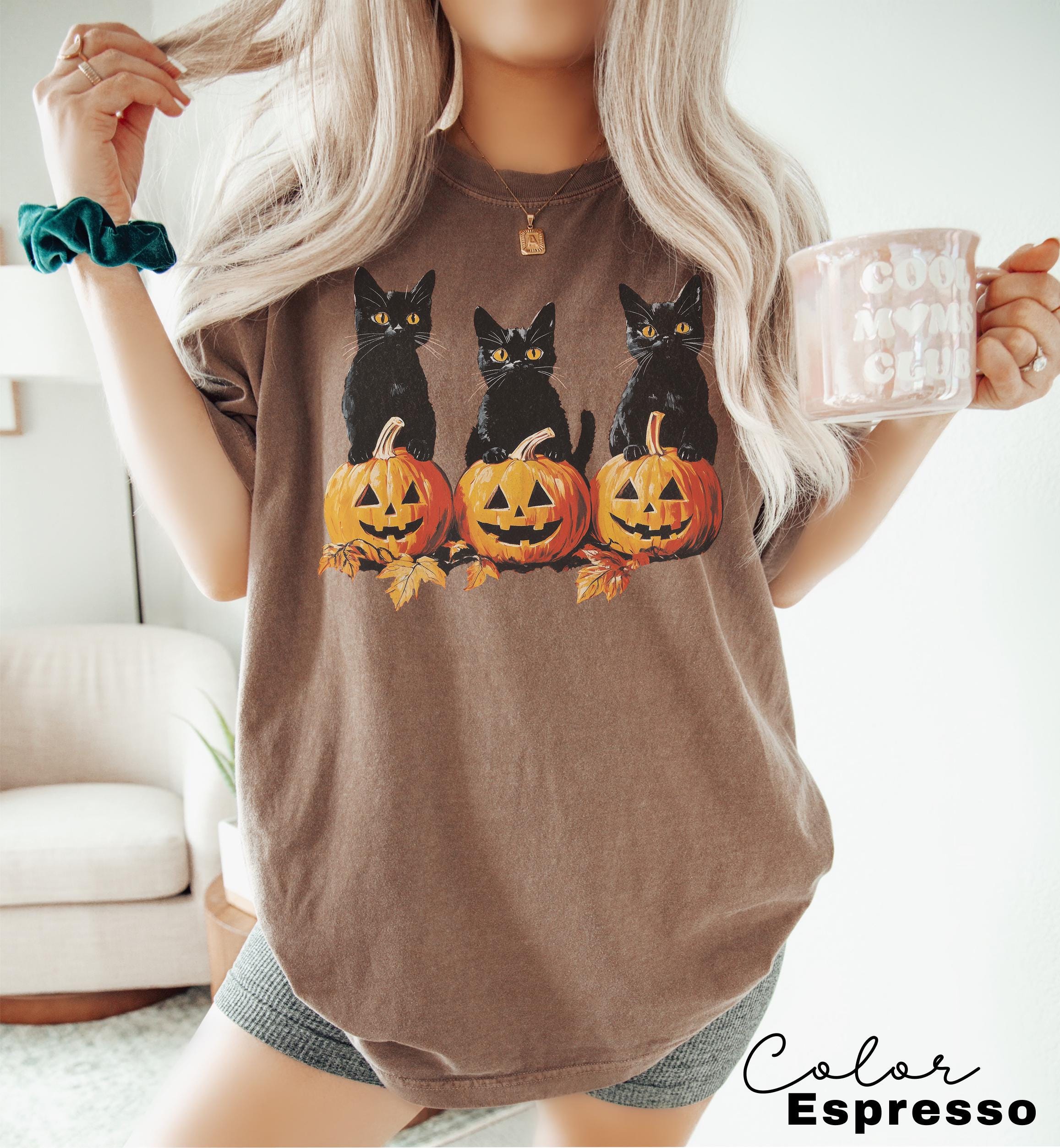 Spooky Cat Halloween Shirt, Vintage 90s Halloween Cat Shirt, Retro Cat Shirt, Halloween Shirt, Black Cat Halloween Tee, Spooky Season Shirt