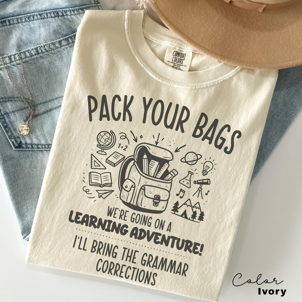 Funny Teacher Team Shirts, Back to School, Teacher Group T-shirts, First Day of School, Matching Staff, Most Likely, Pack Your Bags,