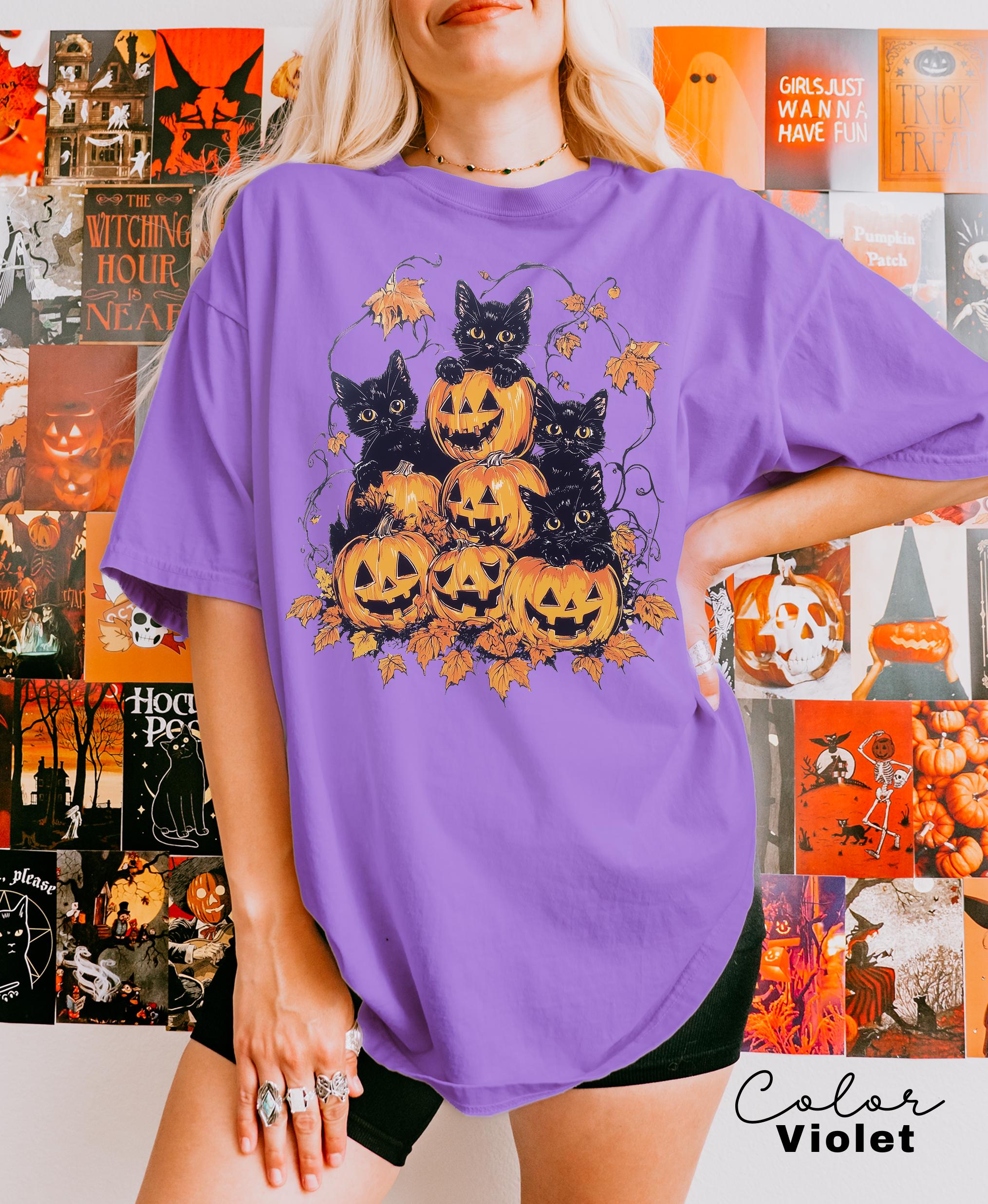 Spooky Cat Halloween Shirt, Vintage 90s Halloween Cat Shirt, Retro Cat Shirt, Halloween Shirt, Black Cat Halloween Tee, Spooky Season Shirt